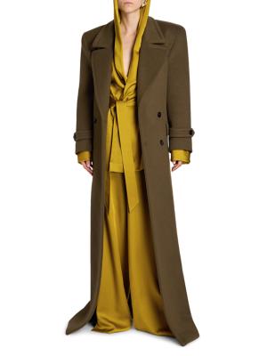 Saint Laurent self-tie hooded jacket - Yellow