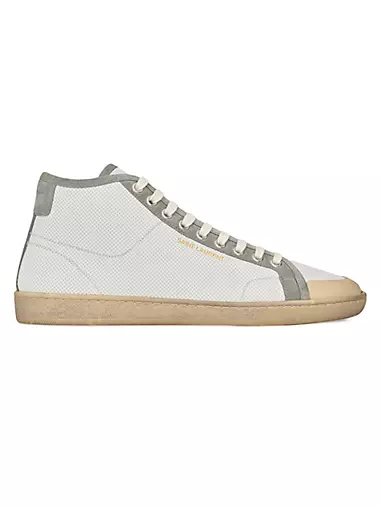 COURT CLASSIC SL/39 mid-top sneakers in grained leather, Saint Laurent