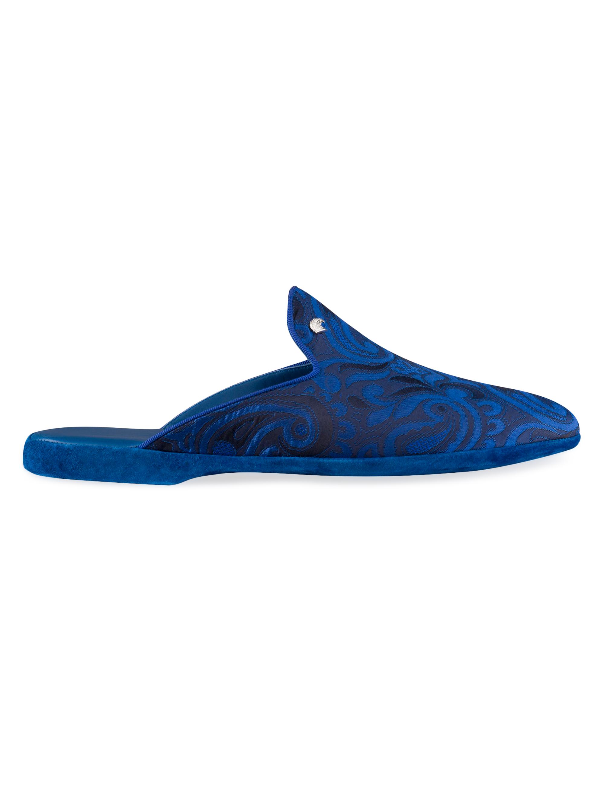 Stefano Ricci Men's Silk Slippers - Blue Royal
