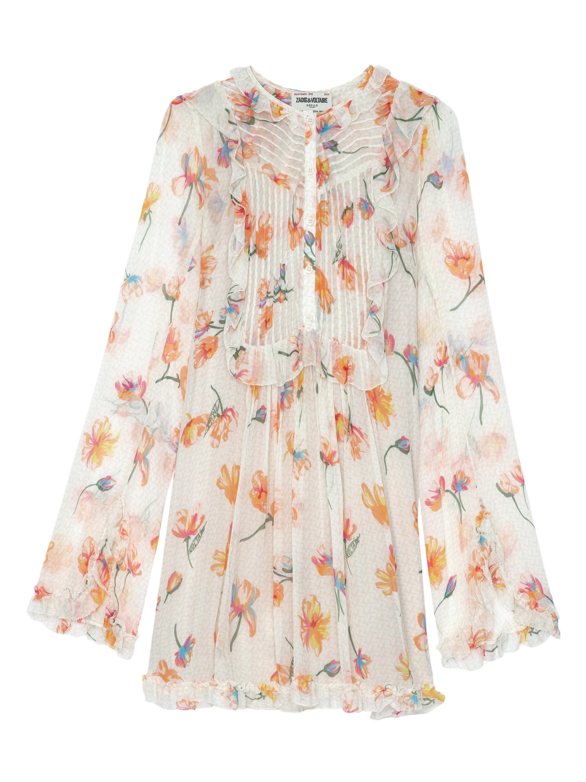 Zadig & Voltaire Women's Rackel Floral Chiffon Minidress - Mastic