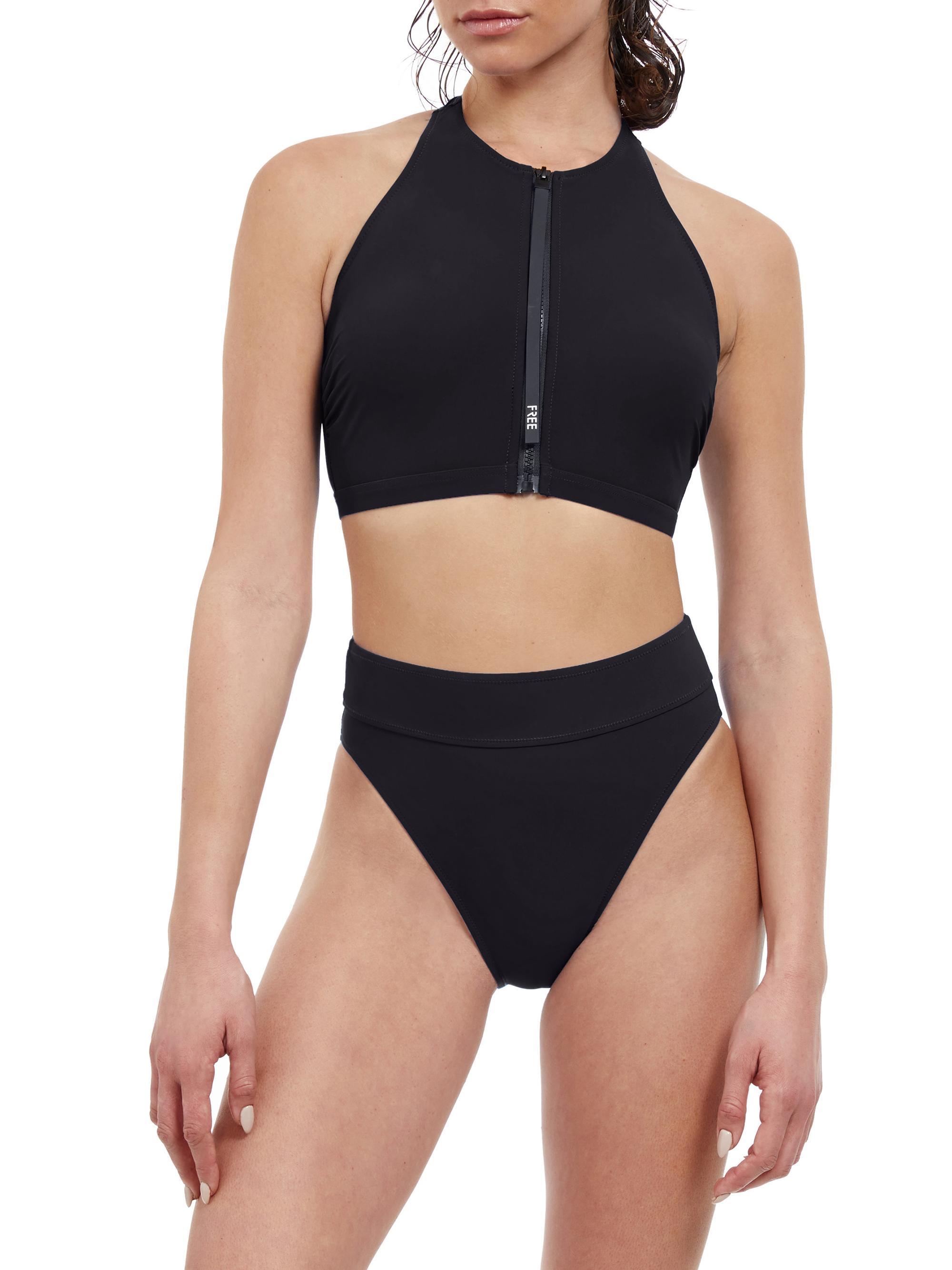Gottex Swimwear Women's Zip-Front Bikini Top - Black