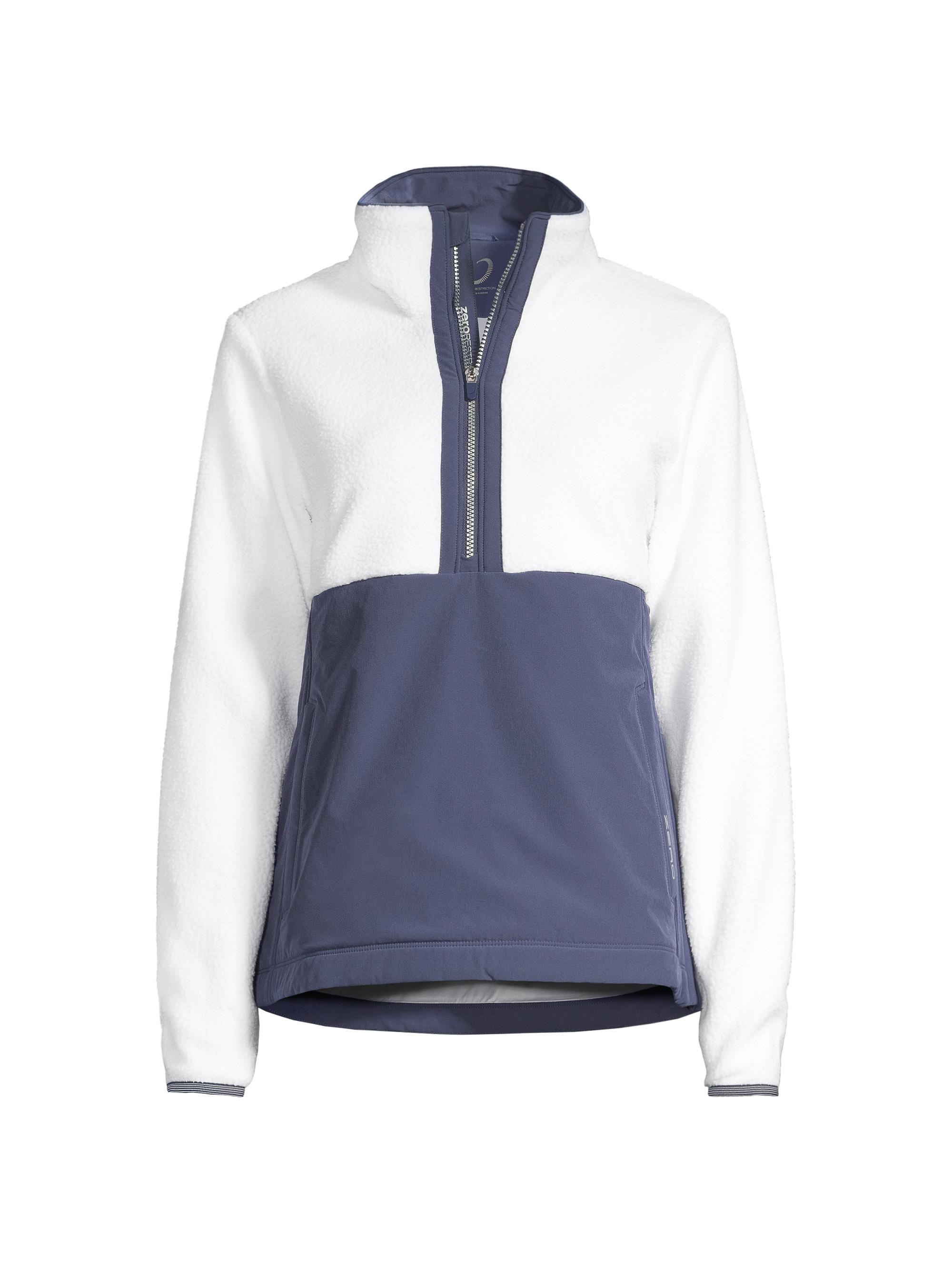 Zero Restriction Women's Aubree Hybrid Fleece Pullover Jacket - White Storm