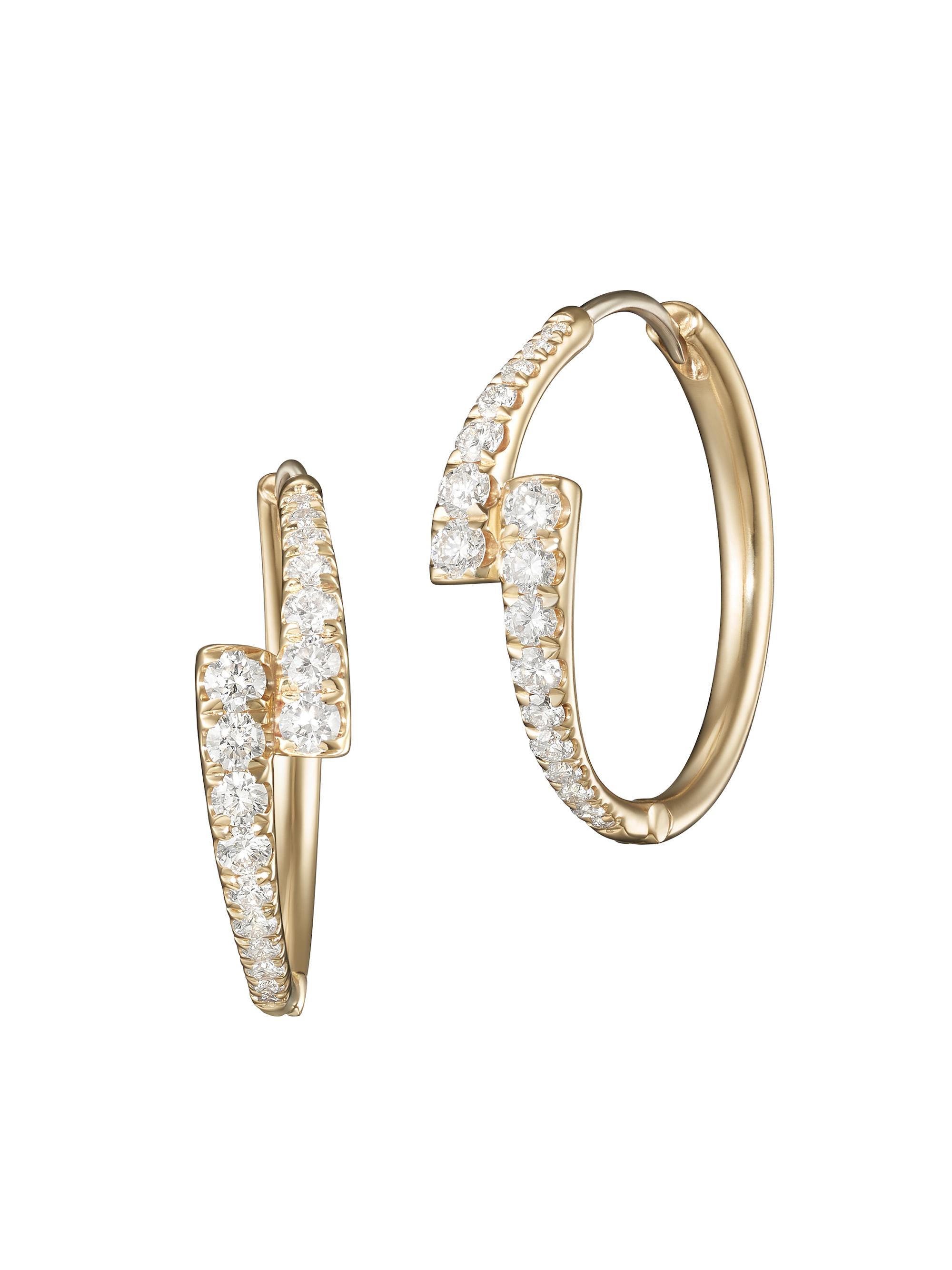 Hoorsenbuhs Micro Crescent 18K Yellow Gold & Diamond Hoop Earrings