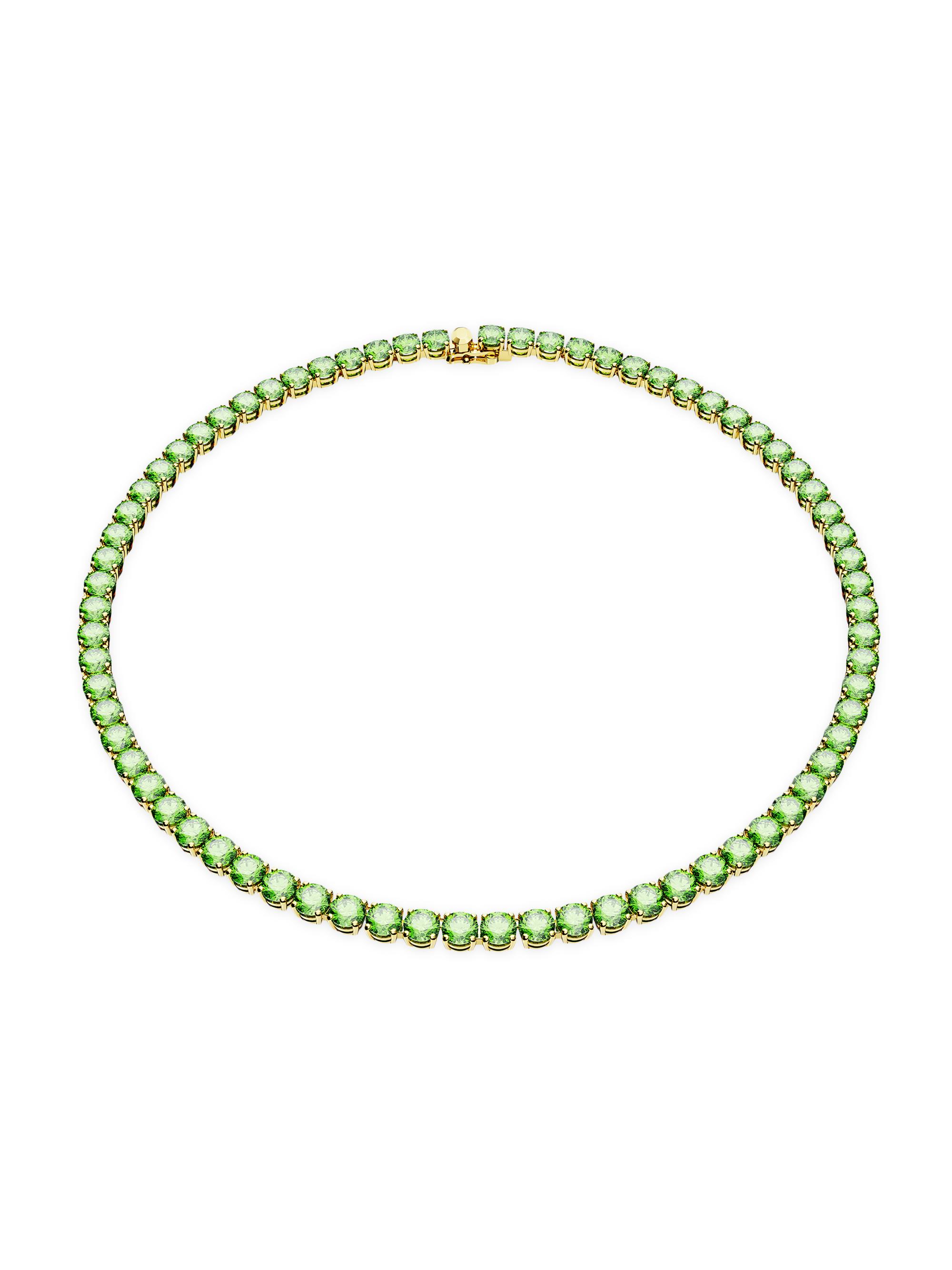 Swarovski Women's Matriz Gold-Plated & Crystal Tennis Necklace - Green
