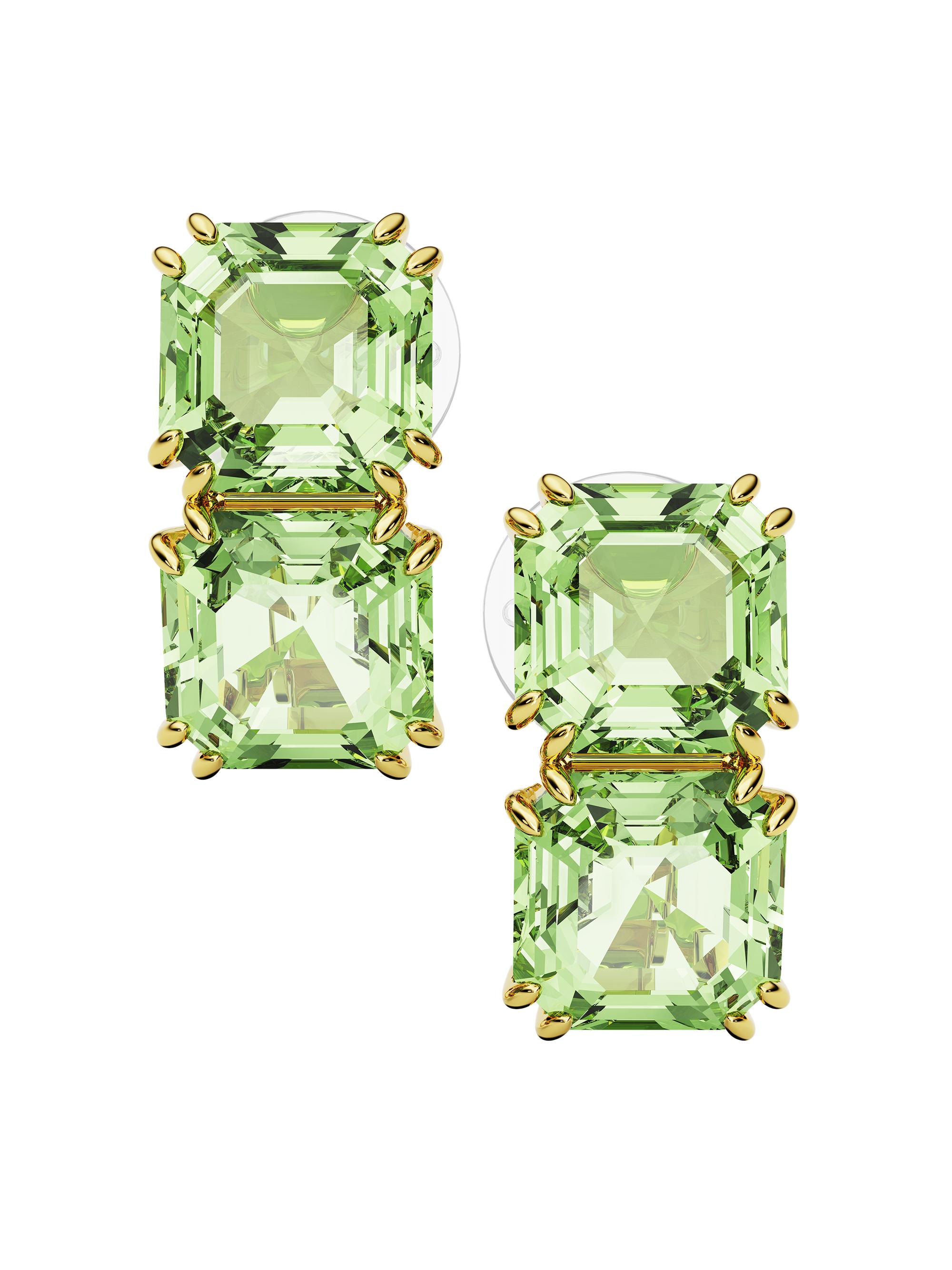 Swarovski Women's Millenia Goldtone & Crystal Clip-On Earrings - Emerald