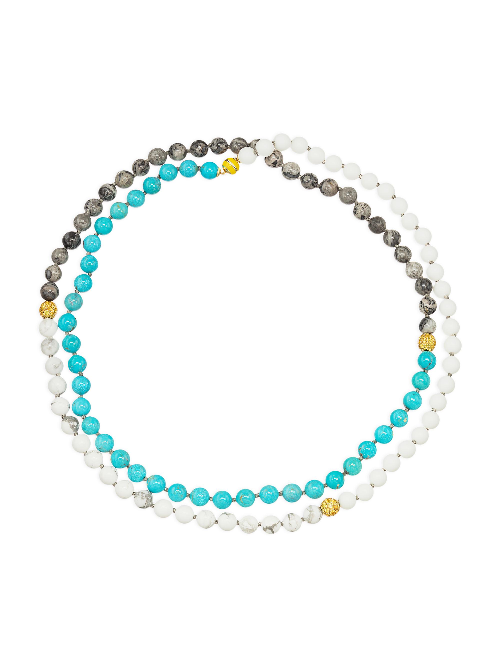 Emily P. Wheeler Women's Dress Up 18K Yellow Gold, Turquoise & Multi-Gemstone Bead Necklace