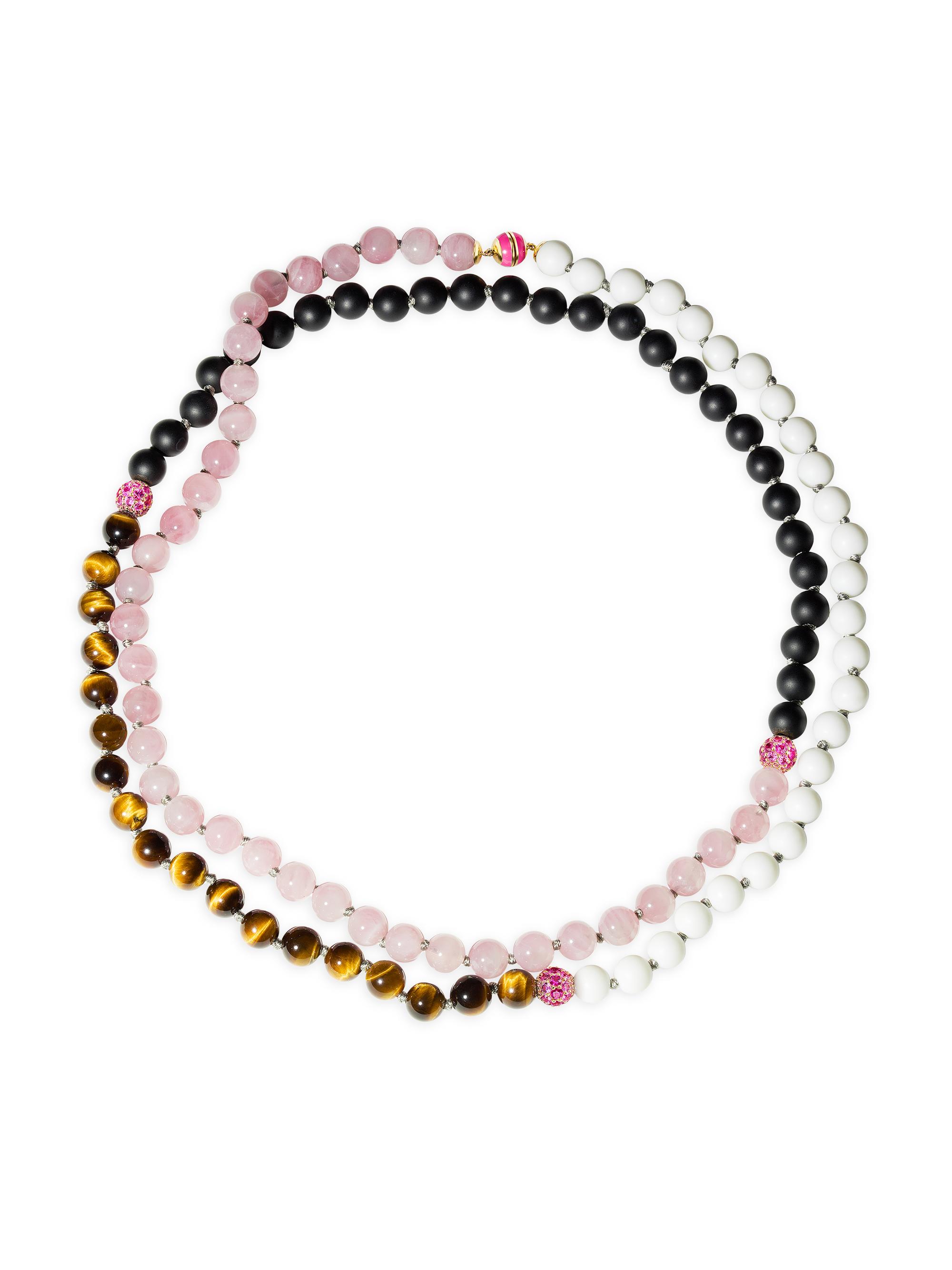 Emily P. Wheeler Women's Dress Up 18K Yellow Gold, Multi-Gemstone & Enamel Beaded Wrap Necklace