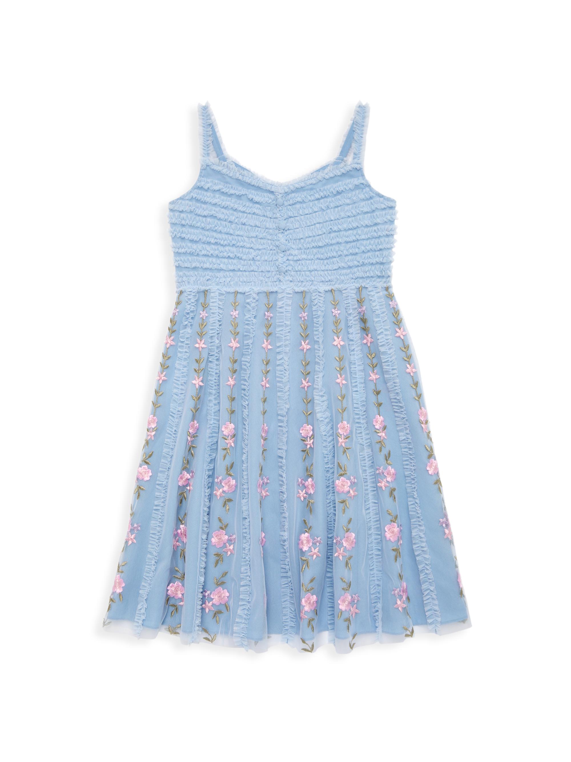 Mac Duggal Little Girl's & Girl's Ruffle Floral Mini Dress - Blue Multi