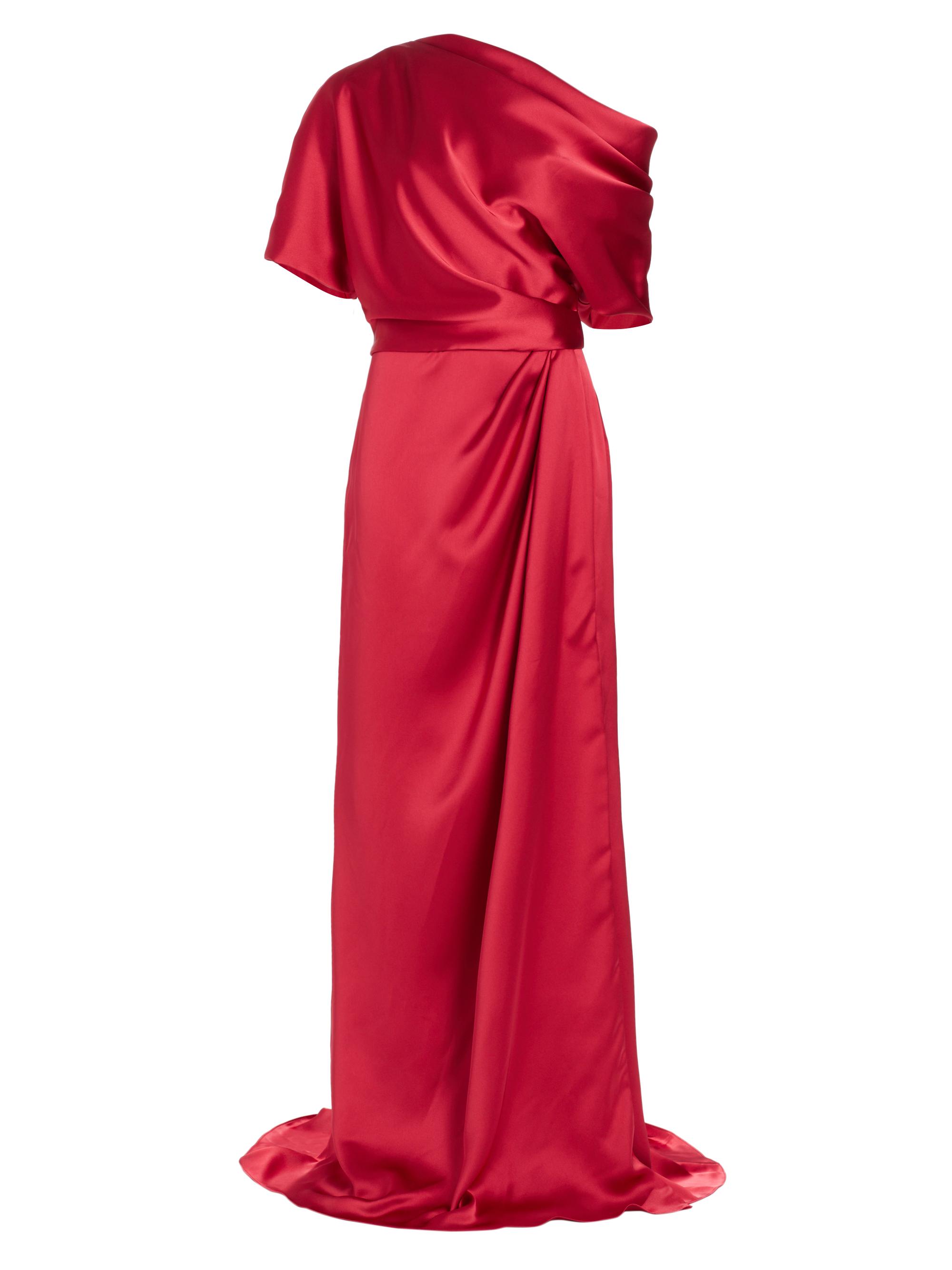 Amsale Women's Draped Off-The-Shoulder Gown - Lipstick