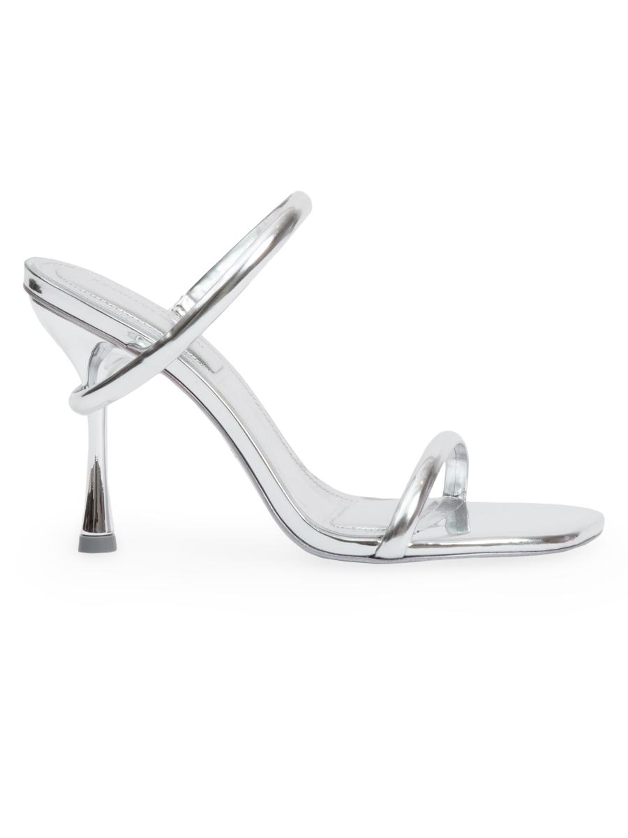 SIMKHAI Siren Bombe 95MM Metallic Leather Stiletto Sandals