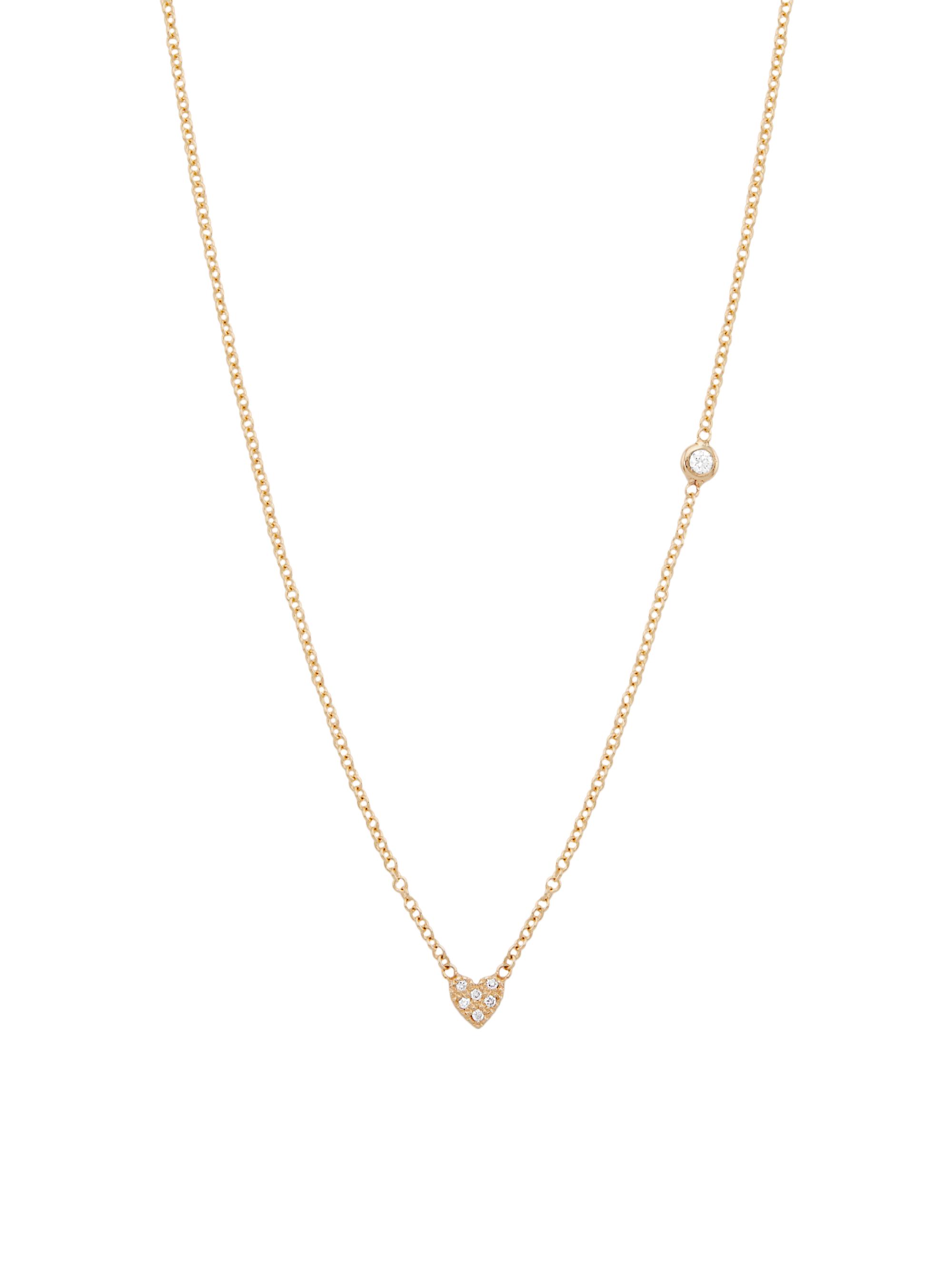 ZOE CHICCO Women's Itty Bitty Symbols 14K Yellow Gold & 0.05 TCW Diamond Heart Pendant Necklace - Gold