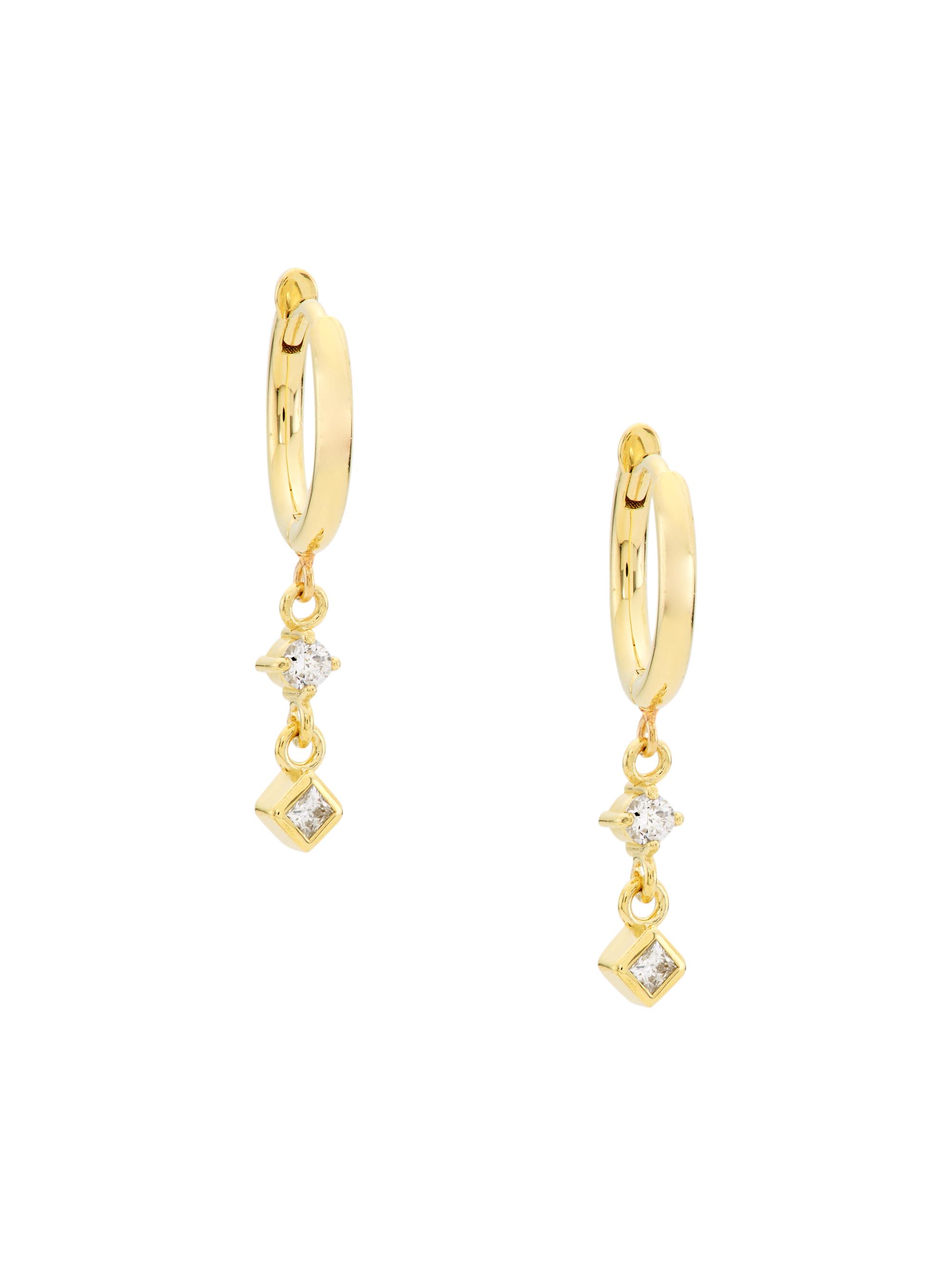 Zoë Chicco Women's  14K Yellow Gold & 0.10 TCW Diamond Hoop Earrings - Gold