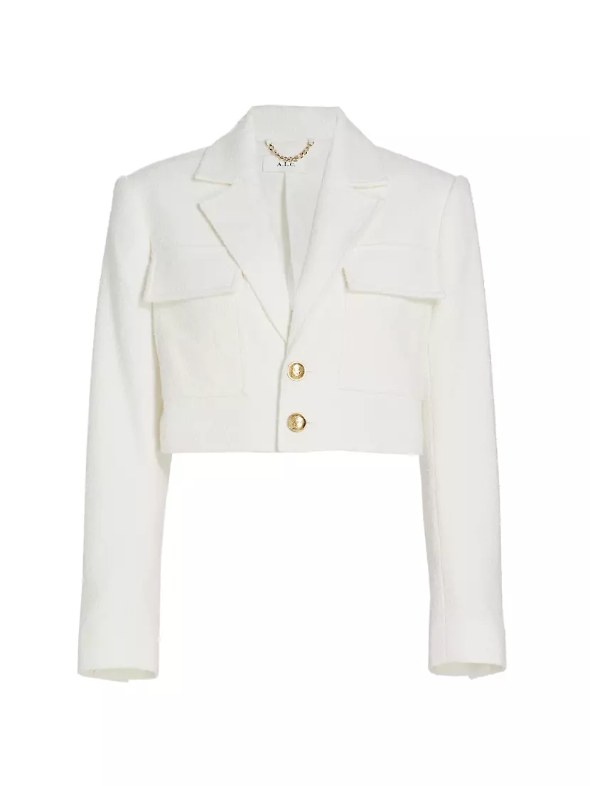 A.L.C. Women's Banks Cropped Blazer - White - Size 12