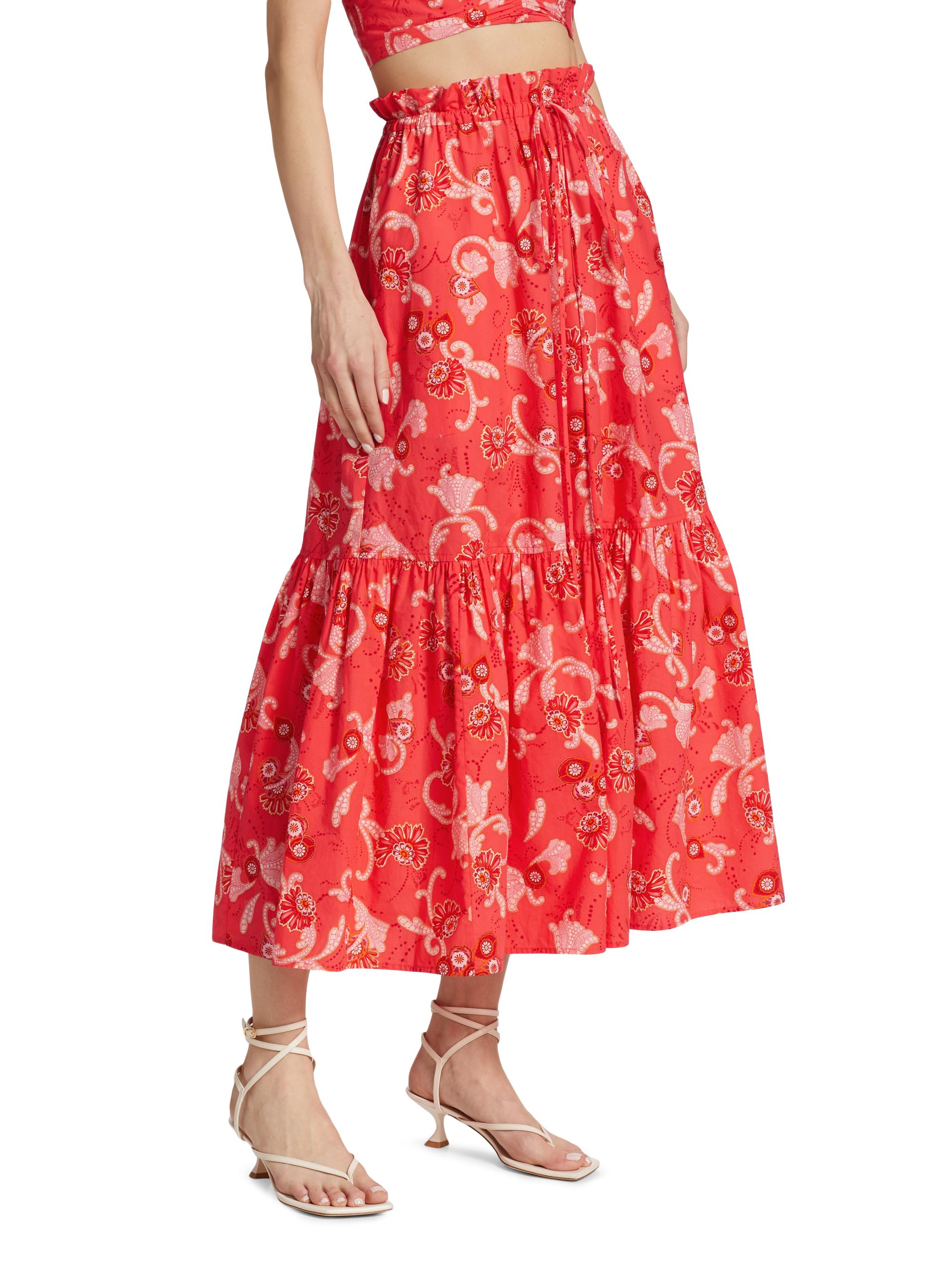 A.L.C. Francis Paisley Drawstring Maxi Skirt | Saks Fifth Avenue