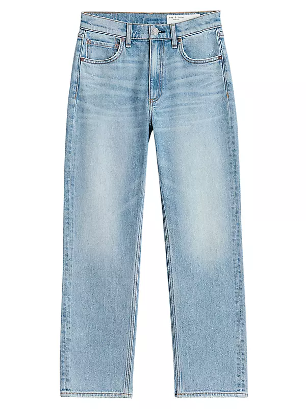Shop rag & bone Harlow Straight Mid-Rise Cropped Jeans | Saks