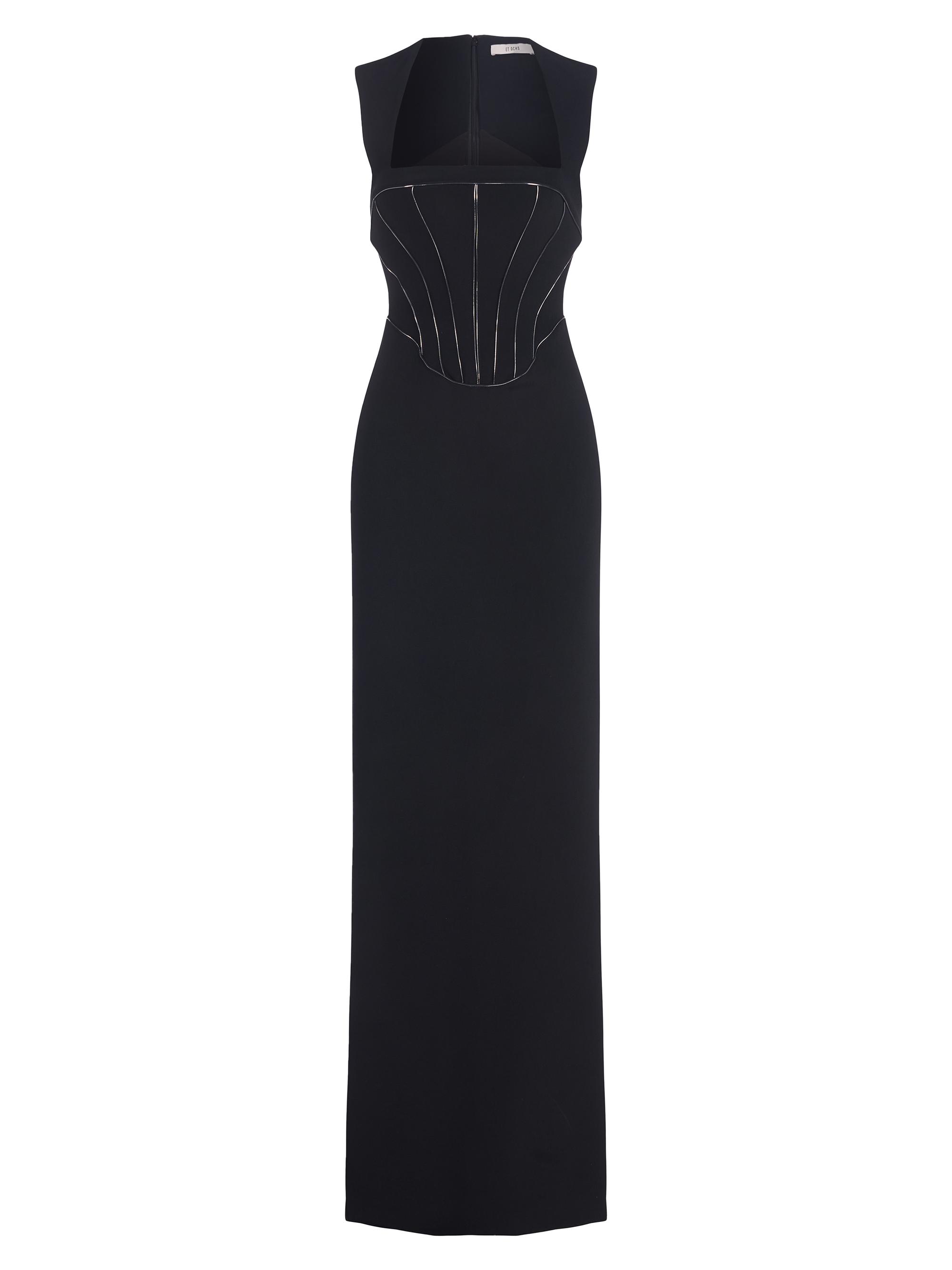 Et Ochs Women's Sienna Flash Piped Gown - Black