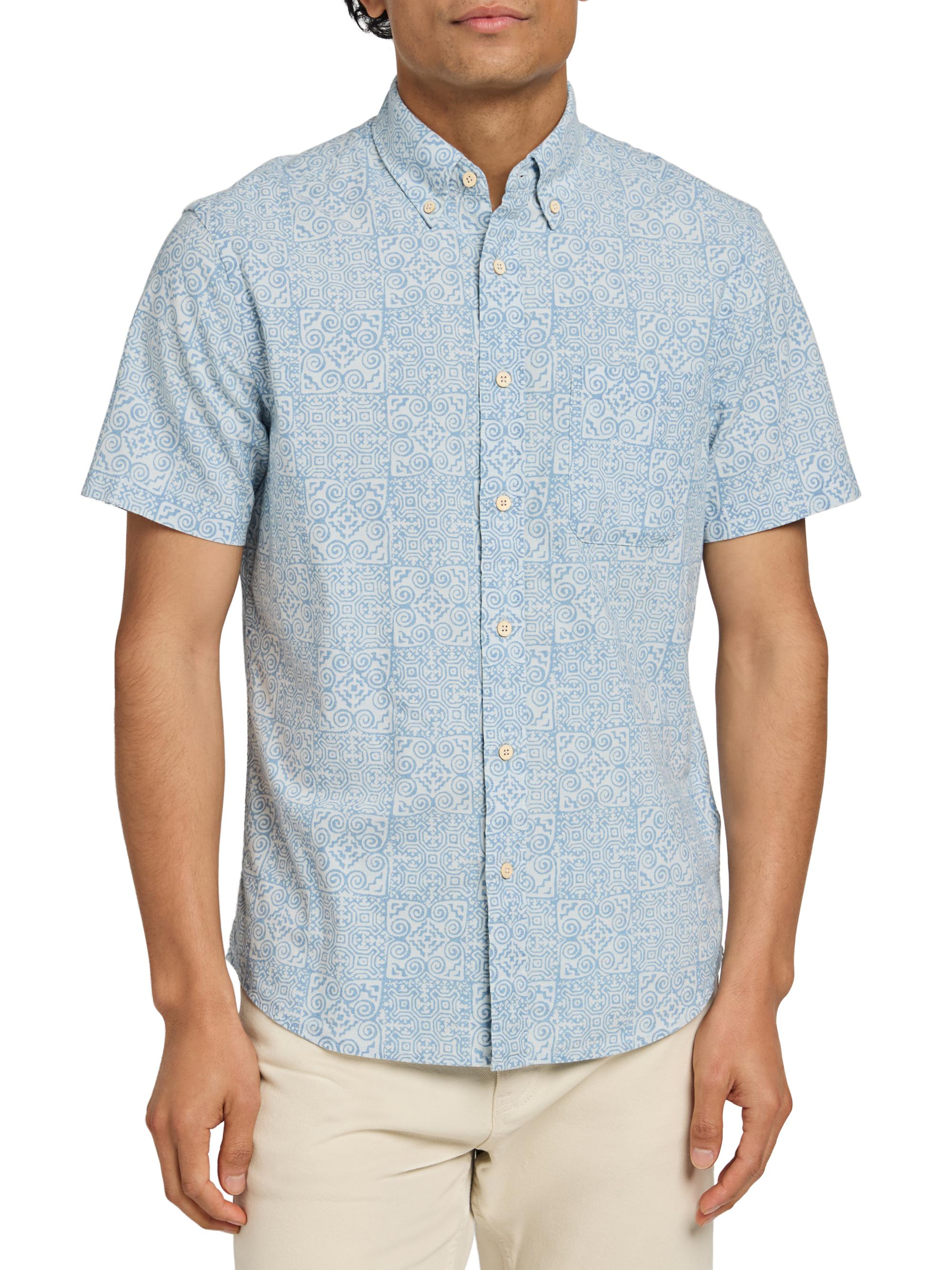 Faherty Brand Men's Stretch Playa Button-Down Shirt - South Pacific Geo