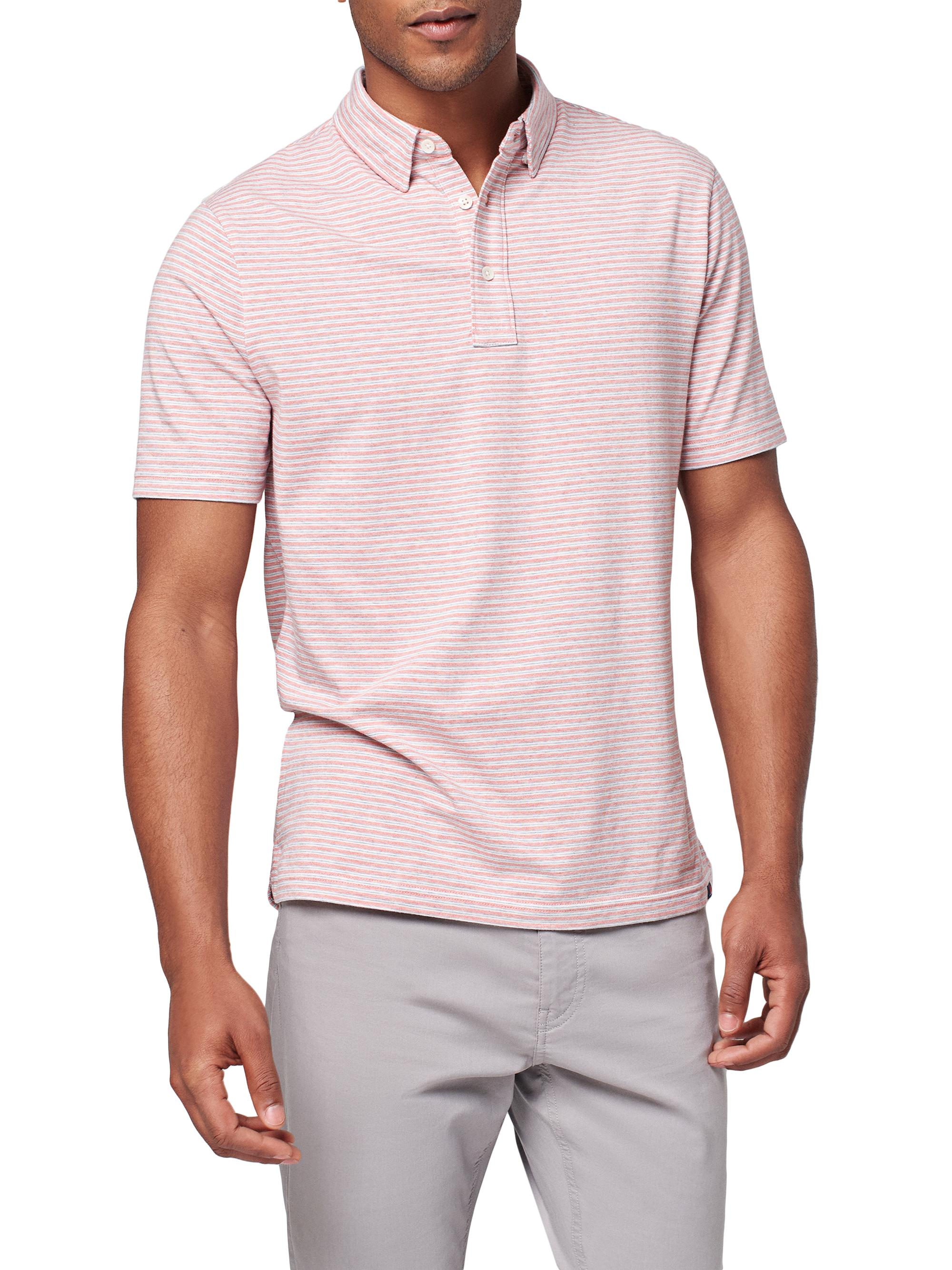 Faherty Brand Men's Movement Striped Polo - Rose Sky Stripe