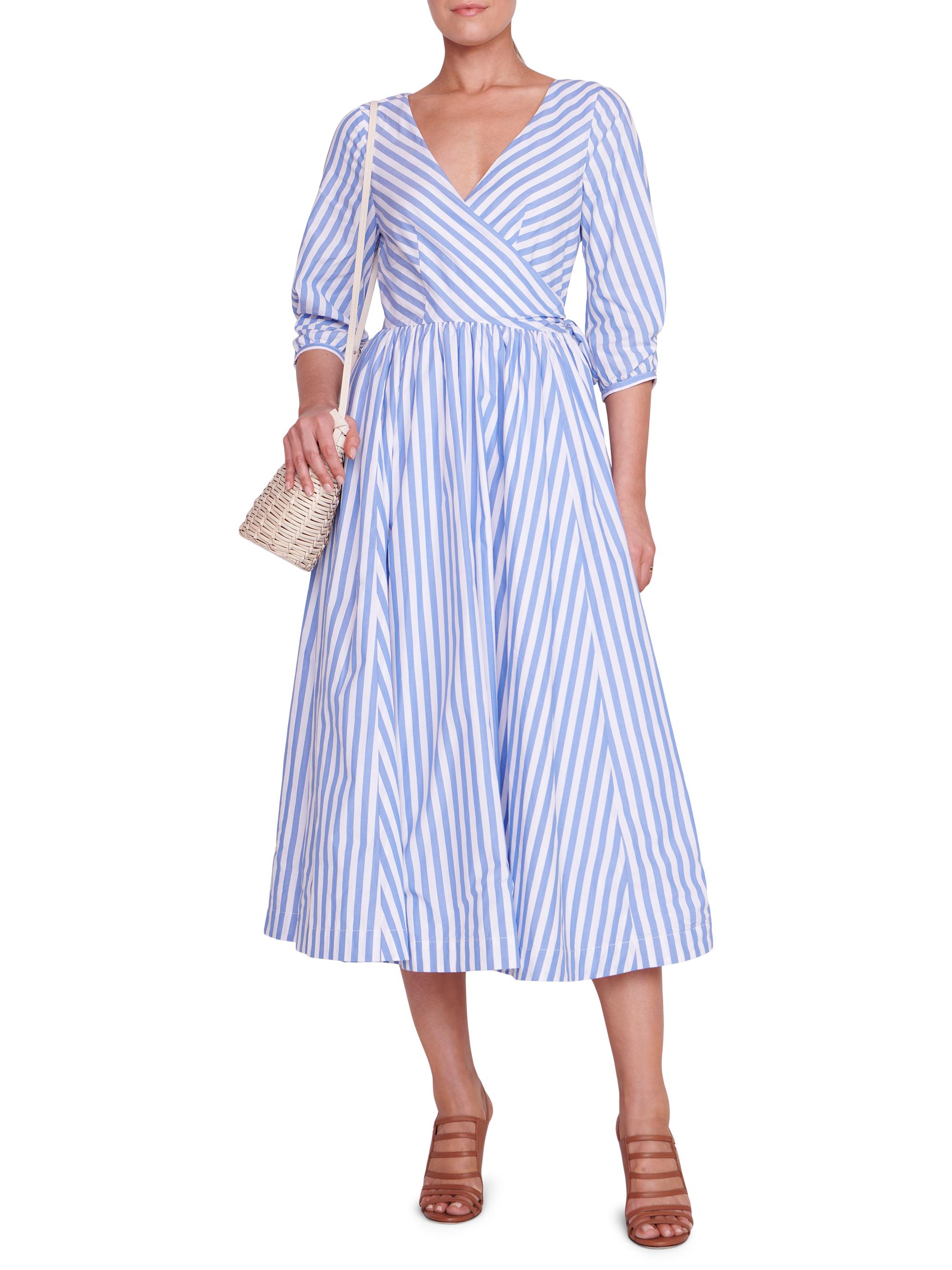Staud Jodie Stripe Wrap Midi-Dress | Saks Fifth Avenue