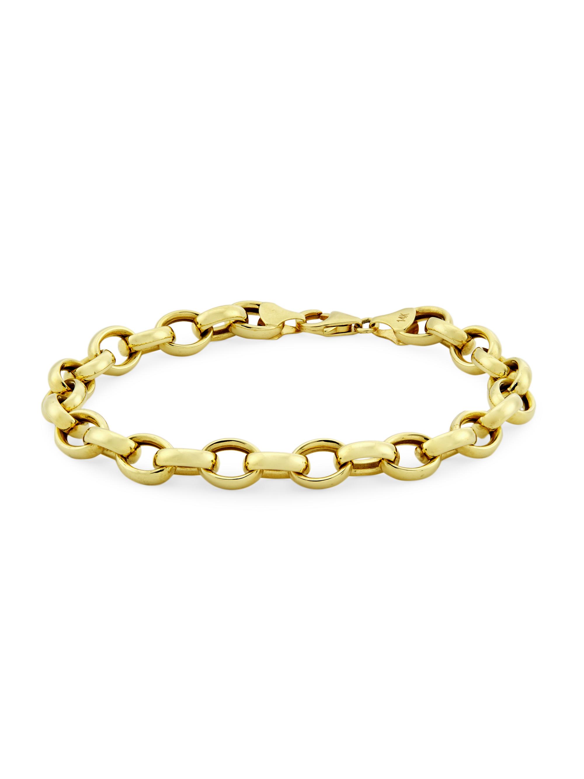 Saks Fifth Avenue Collection Women's 14K Yellow Gold Rolo Chain Bracelet - Gold