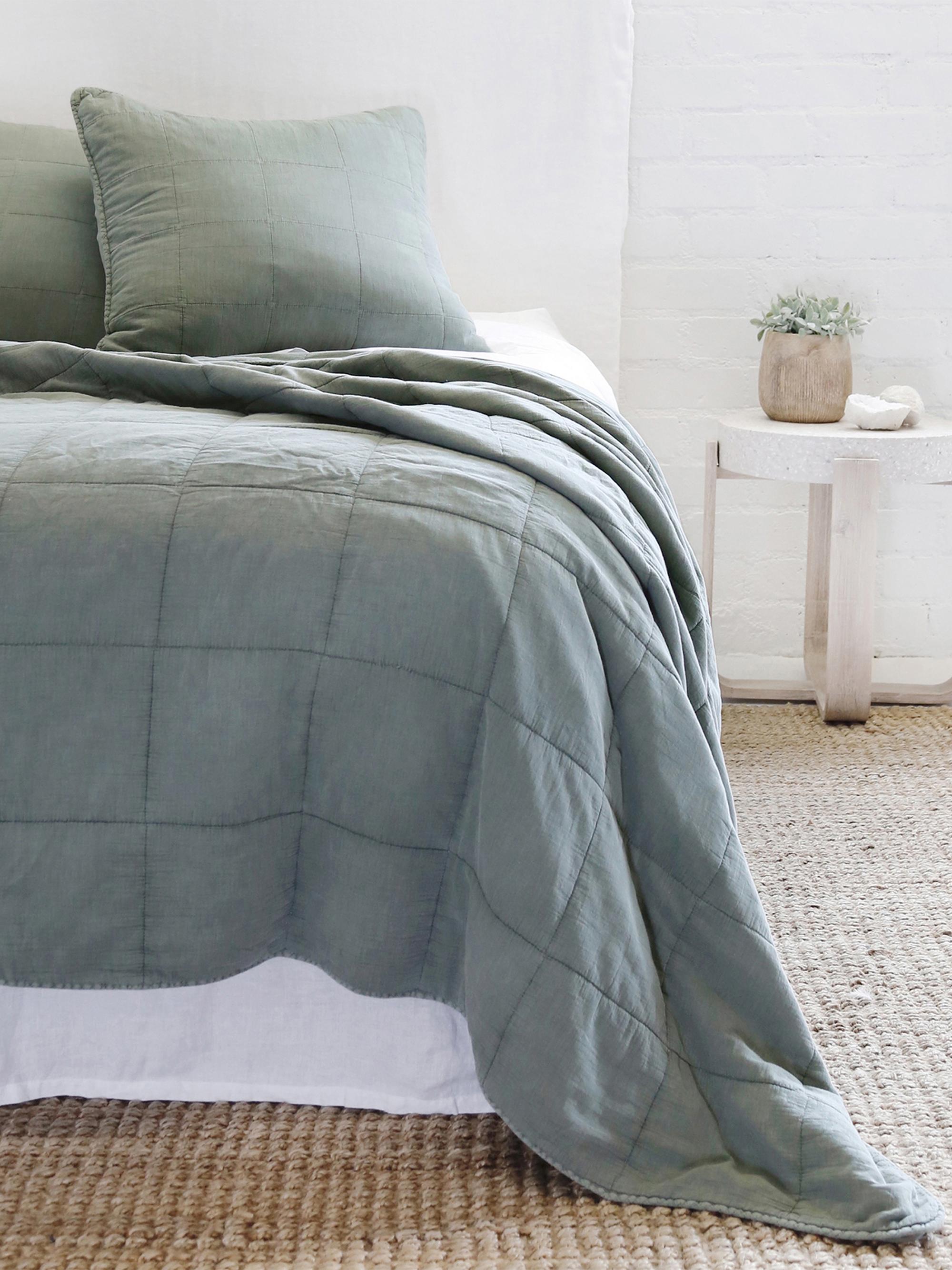 Pom Pom at Home Antwerp Cotton Coverlet - Moss European