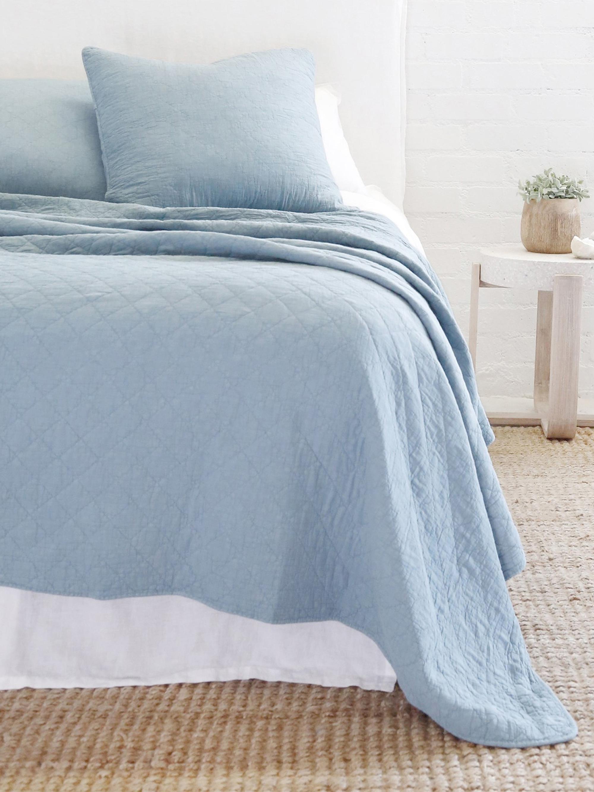 Pom Pom at Home Huntington Coverlet - Dusty Blue Queen