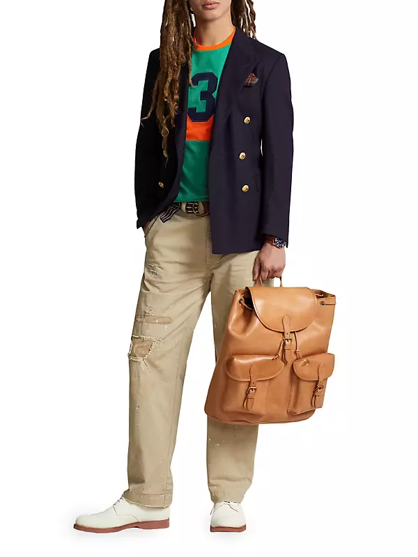 Shop Polo Ralph Lauren Heritage Leather Backpack | Saks Fifth Avenue