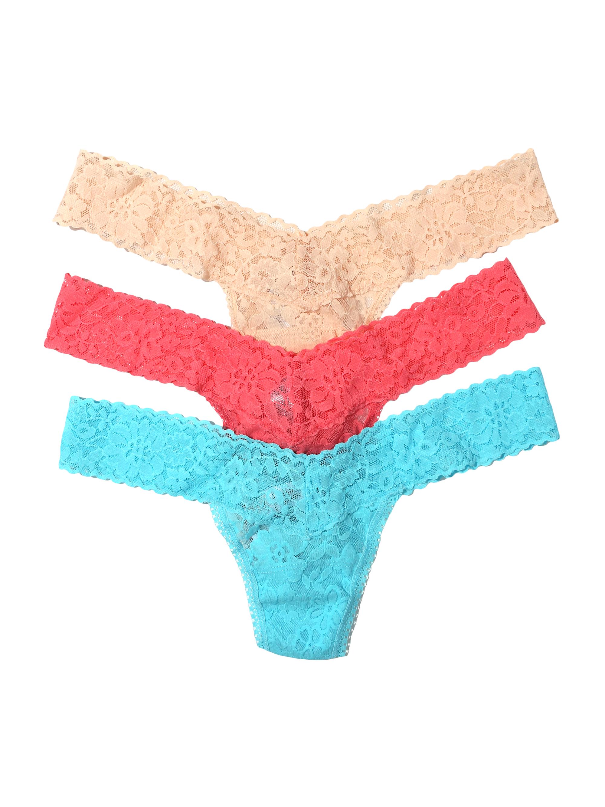 Hanky Panky Women's Daily Lace Low-Rise Thong Set - Cassis Star Burst Mermaid Tail
