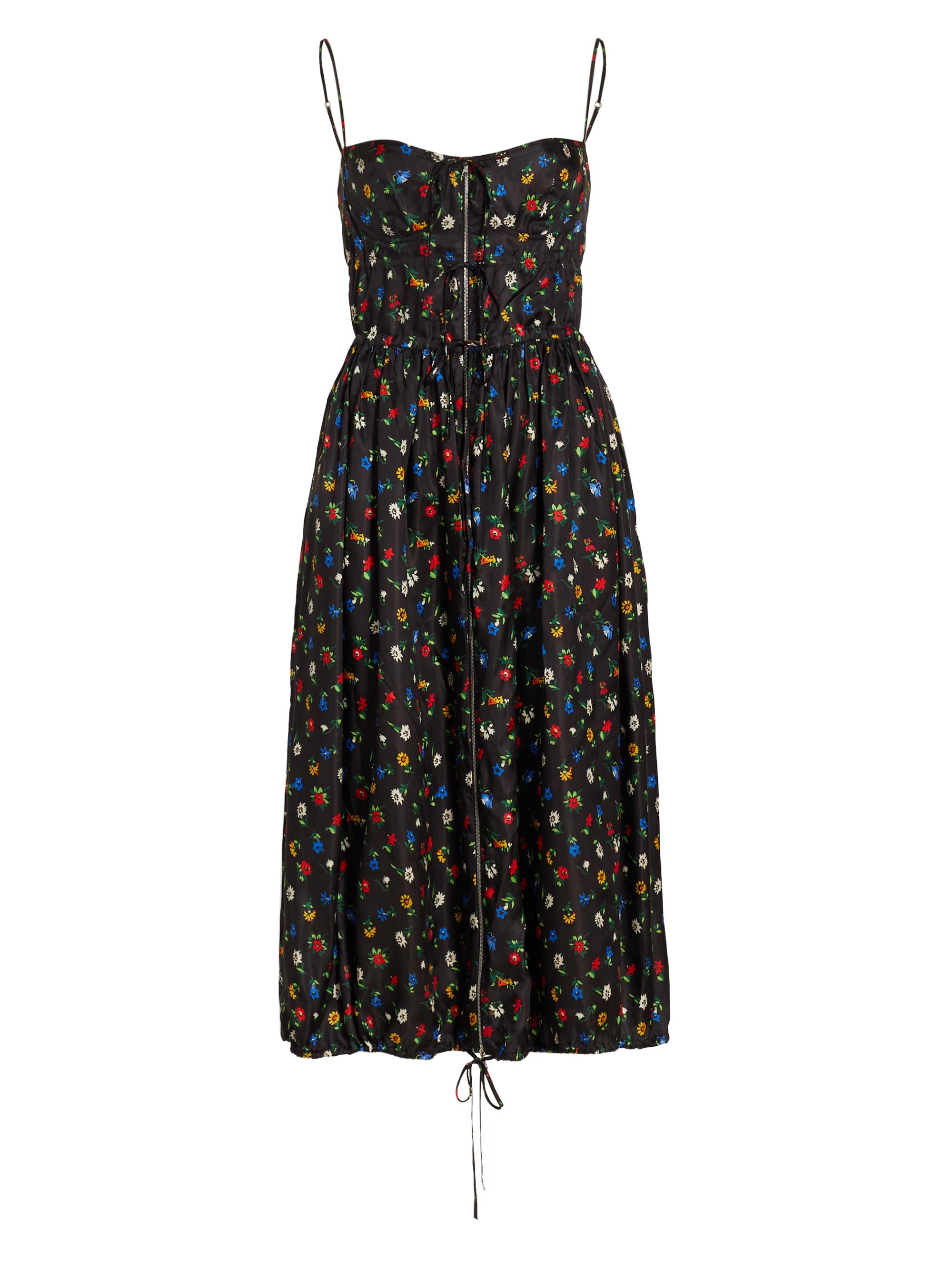 Rosetta Getty Women's Ditsy Floral Midi-Dress - Black Multi