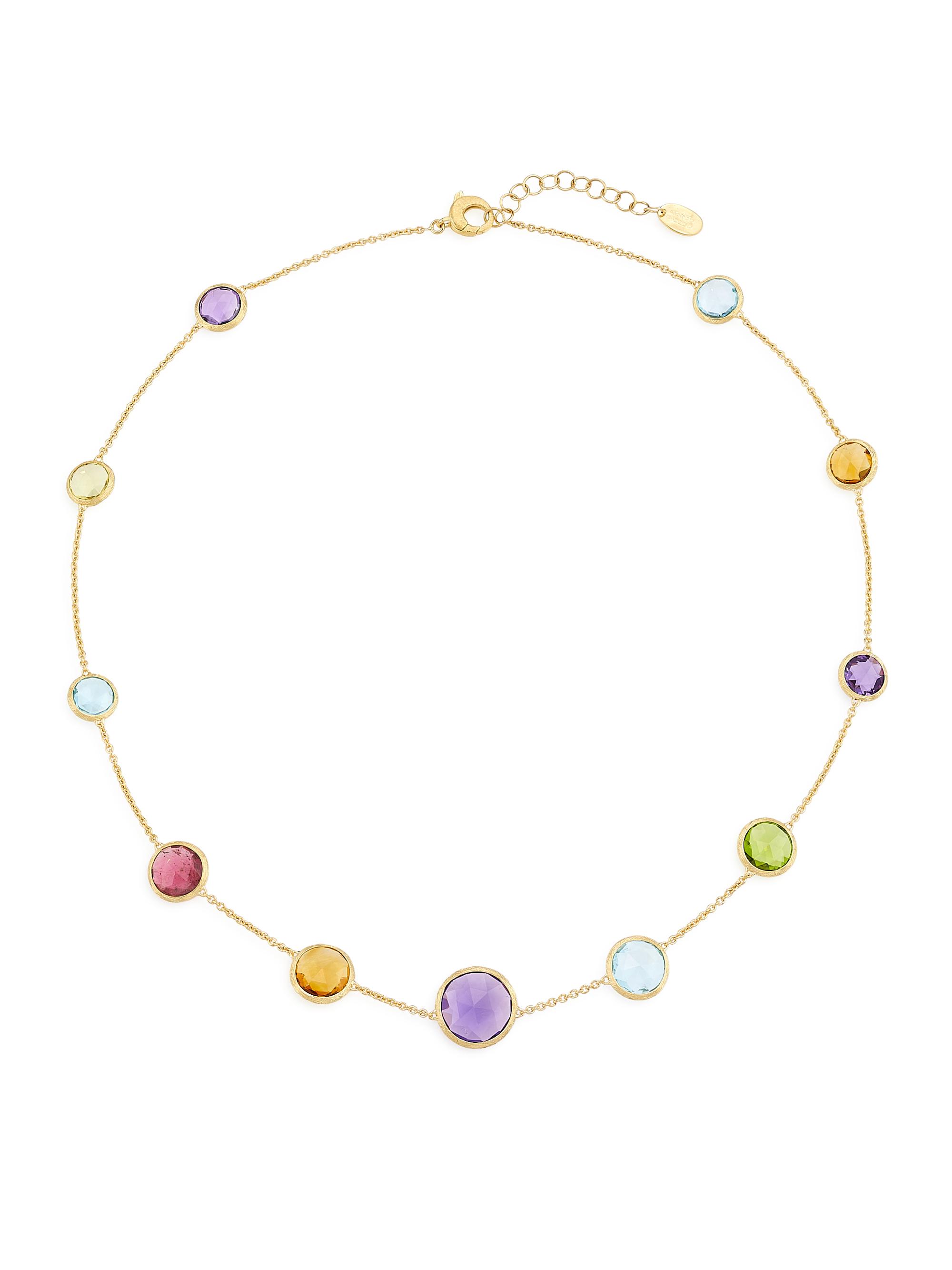Marco Bicego Women's Jaipur Color 18K Yellow Gold & Multi-Stone Station Necklace - Gold