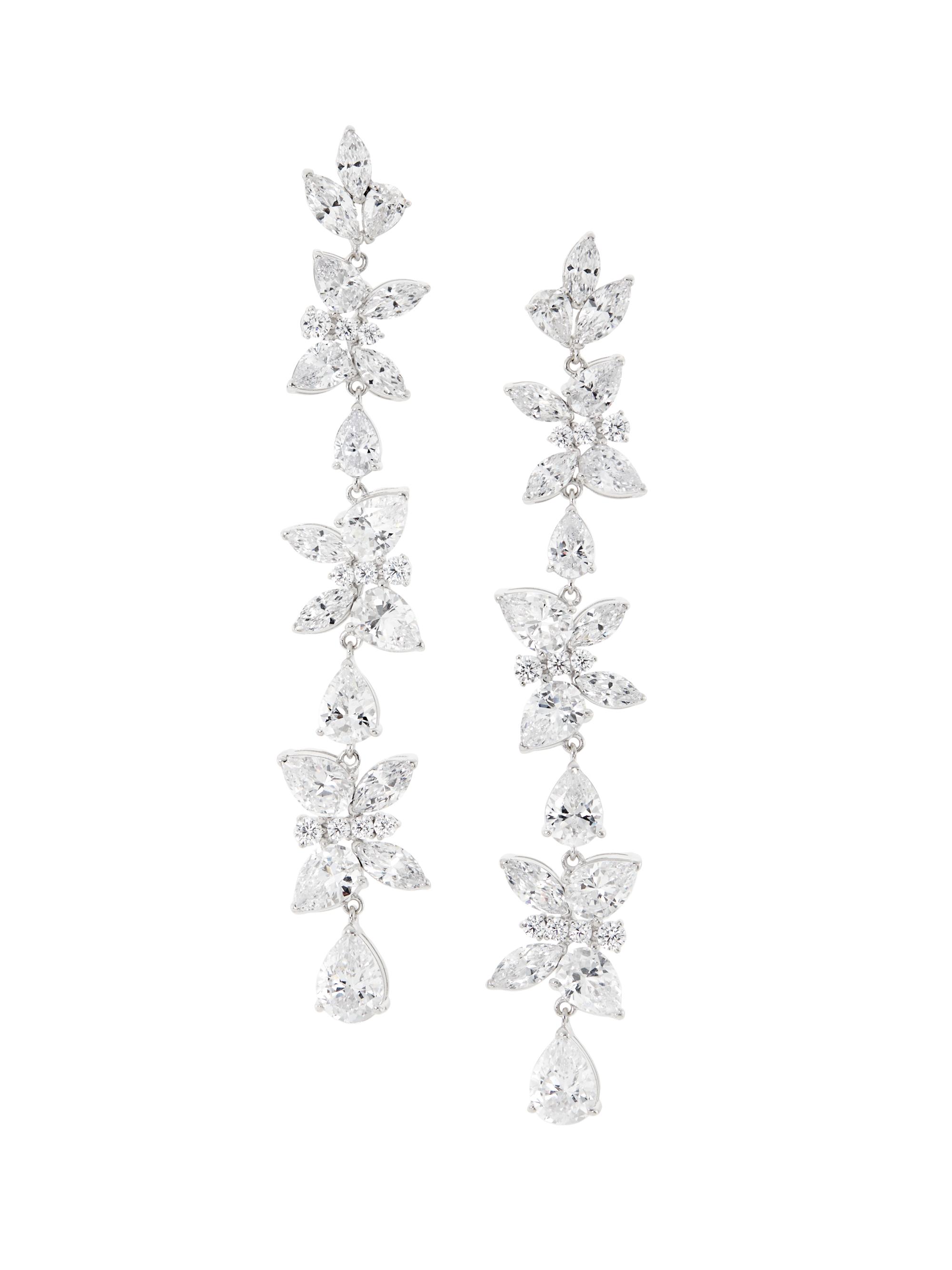 Adriana Orsini Women's Taylor Butterfly Rhodium-Plated & Cubic Zirconia Linear Earrings - Silver
