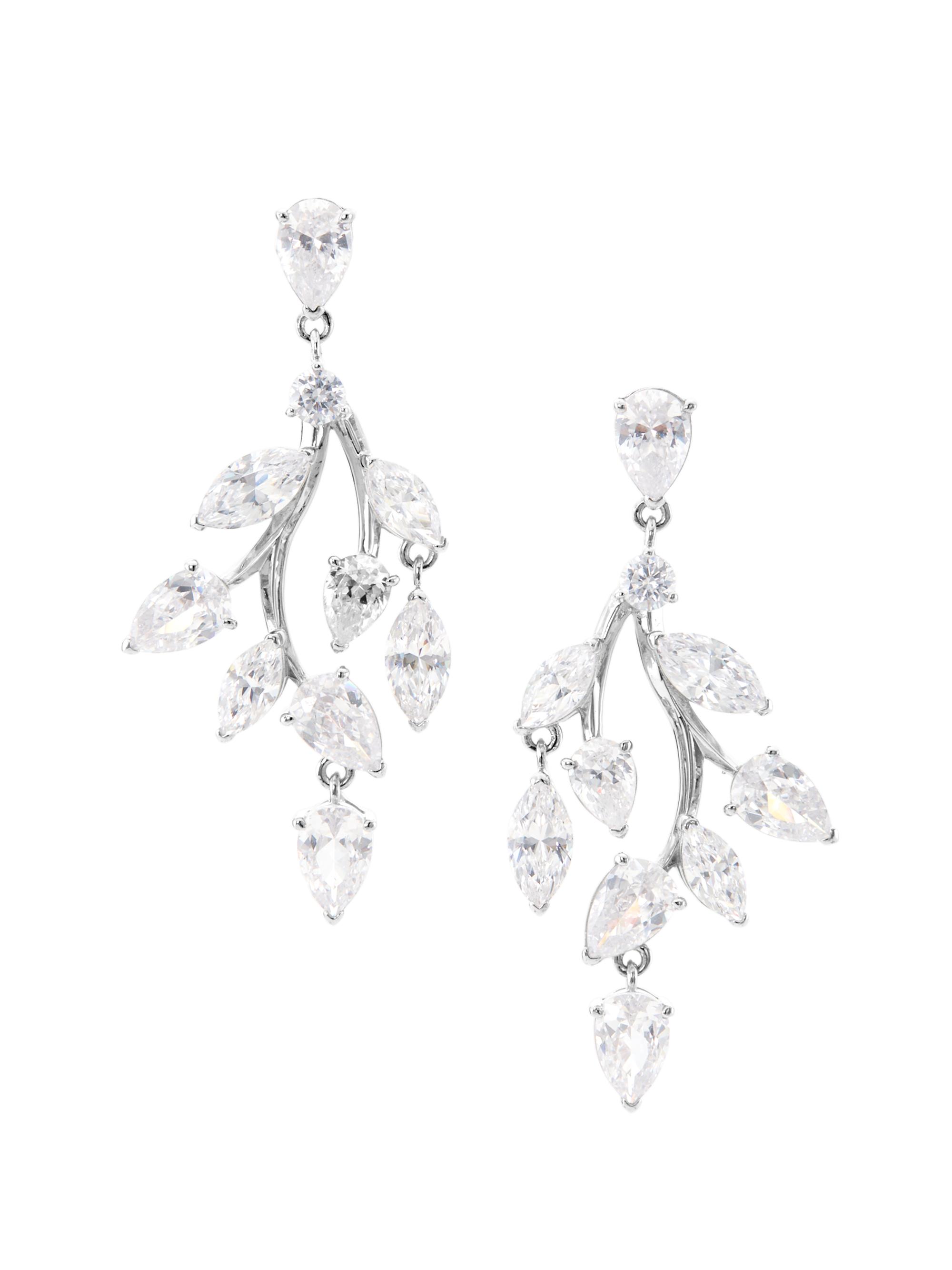 Adriana Orsini Women's Taylor  Vine Rhodium-Plated & Cubic Zirconia Chandelier Earrings - Silver