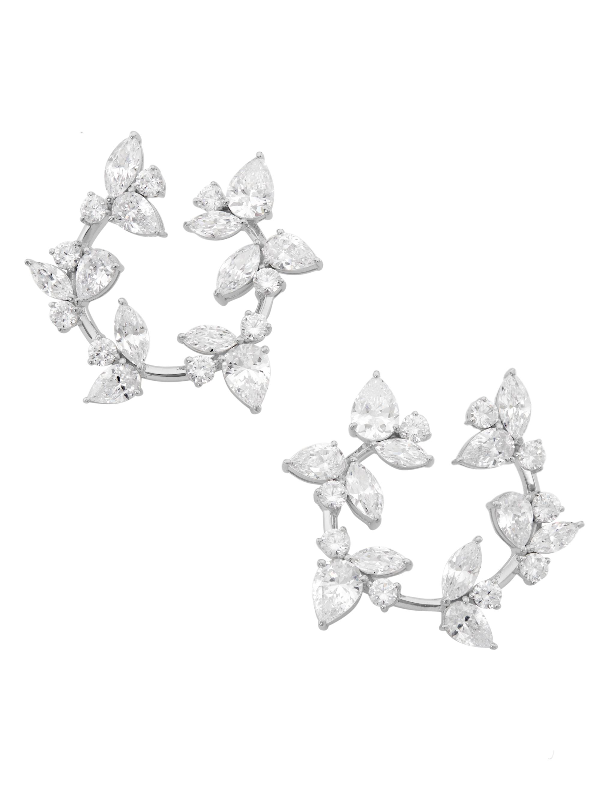 Adriana Orsini Women's Taylor Vine Rhodium-Plated & Cubic Zirconia Open Hoop Earrings - Silver