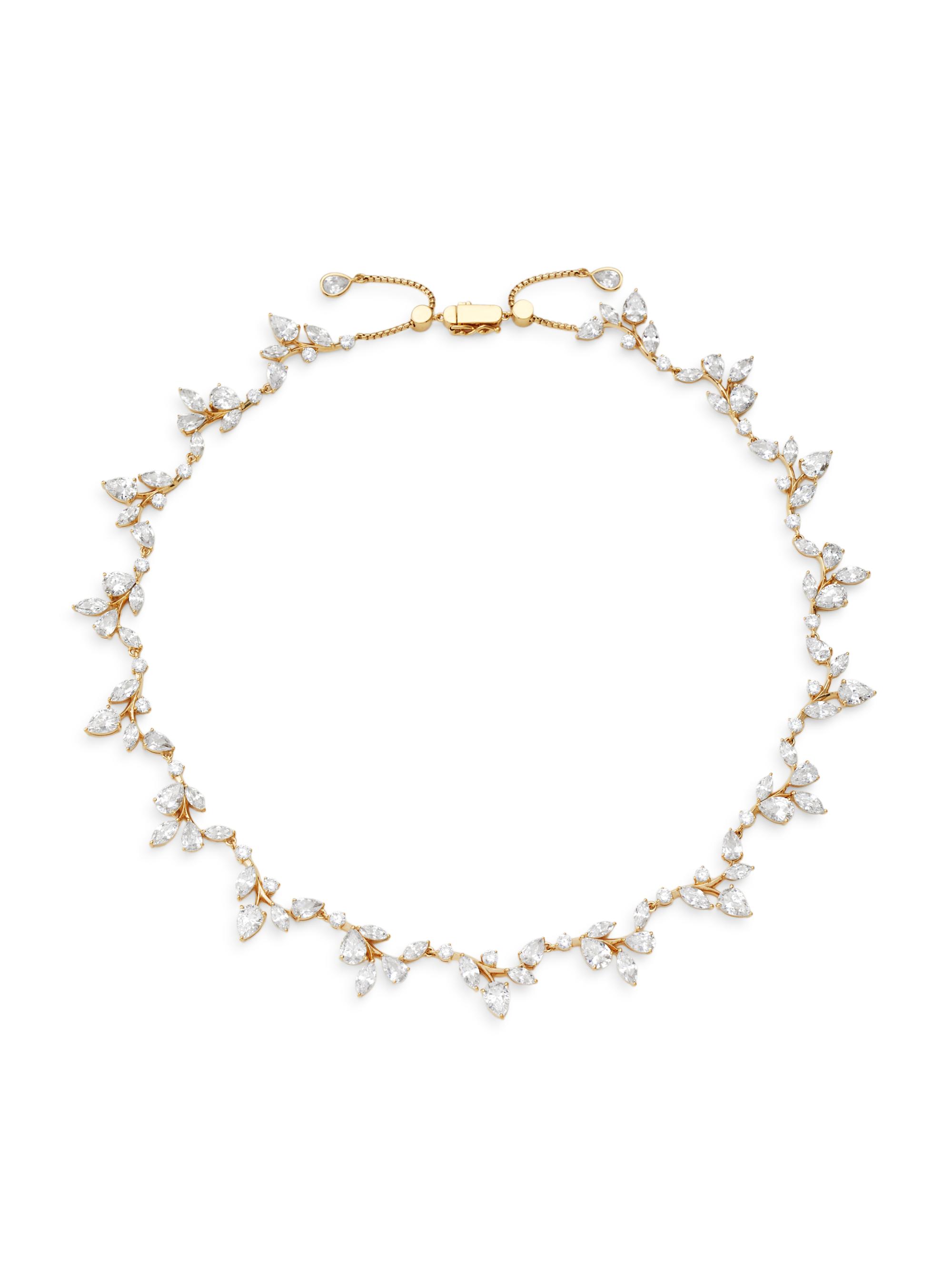Adriana Orsini Women's Taylor 18K-Gold-Plated & Cubic Zirconia Vine Collar Necklace - Gold Crystal