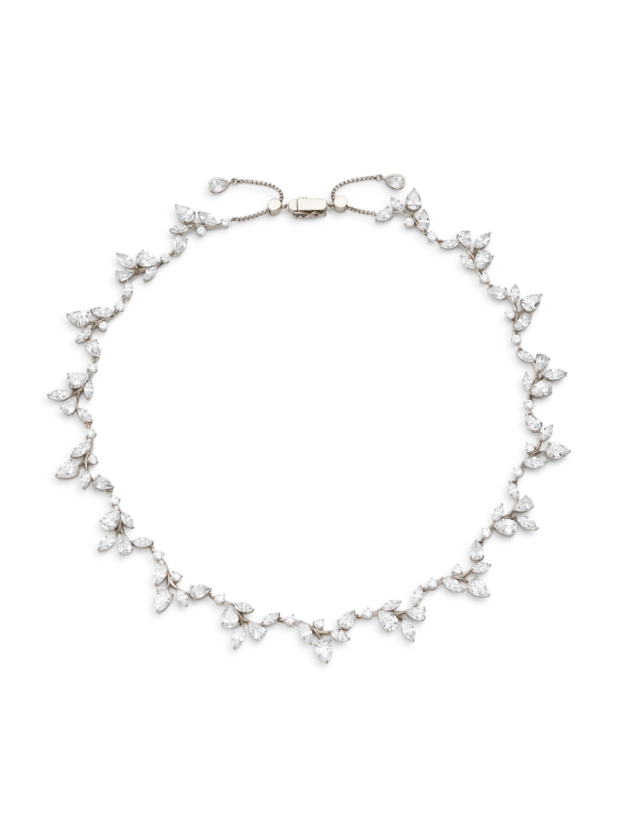 Adriana Orsini Women's Taylor Sterling Silver & Cubic Zirconia Vine Collar Necklace - Silver Crystal