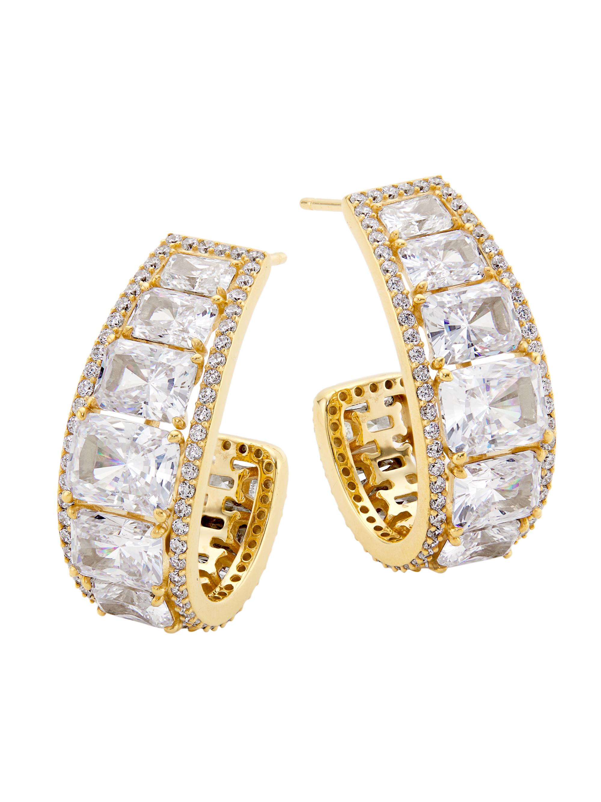 Adriana Orsini Women's Mesmerize 18K Gold-Plate & Cubic Zirconia Hoop Earrings - Gold Crystal