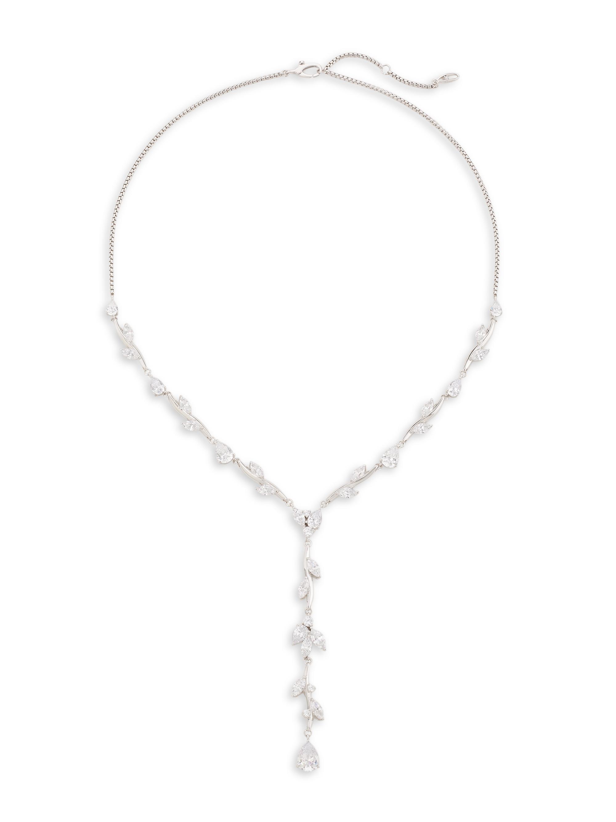 Adriana Orsini Women's Taylor Cubic Zirconia Vine Y-Necklace - Silver Crystal