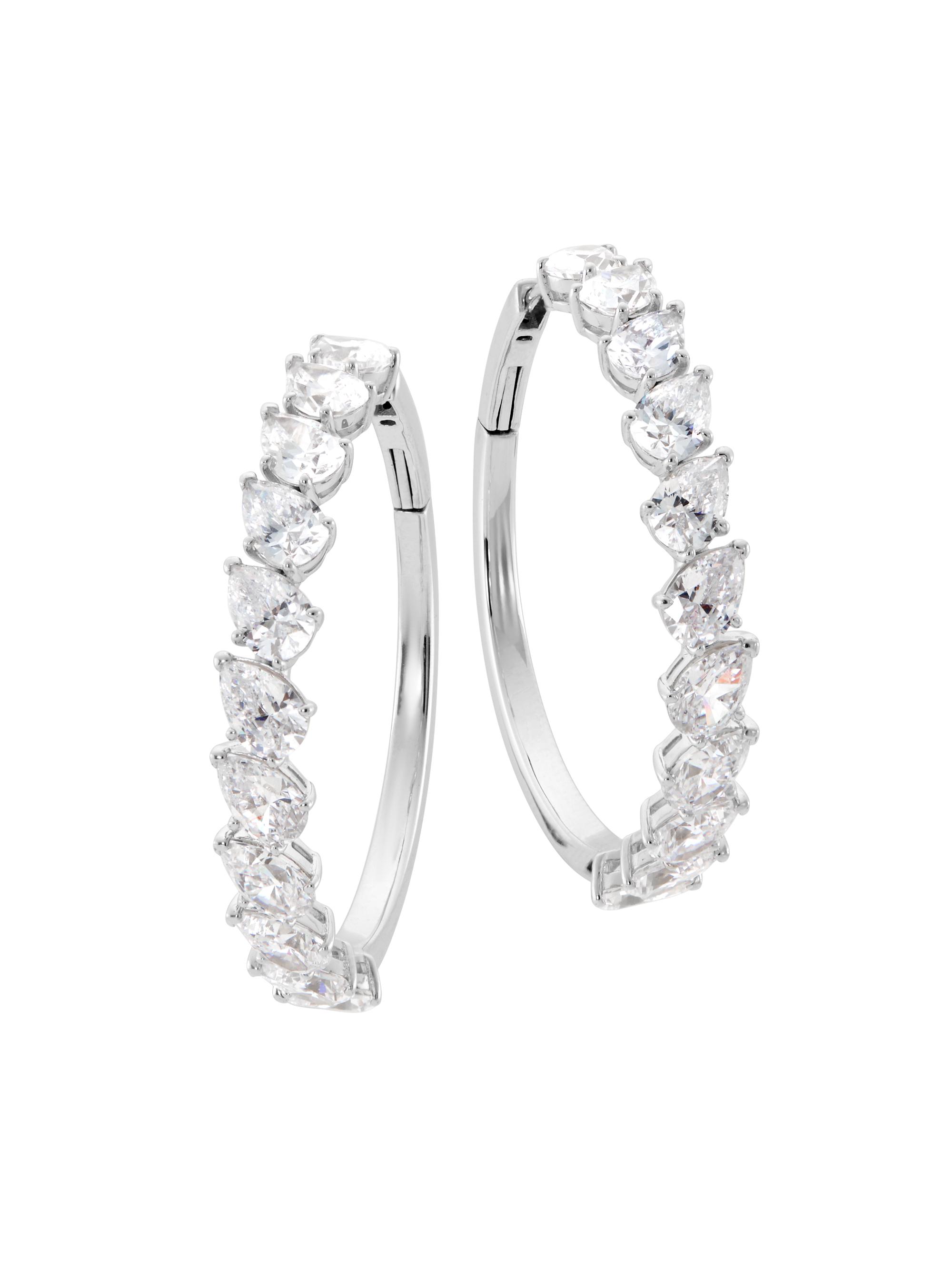 Adriana Orsini Women's Mesmermize Rhodium-Plated & Cubic Zirconia Hoop Earrings - Silver