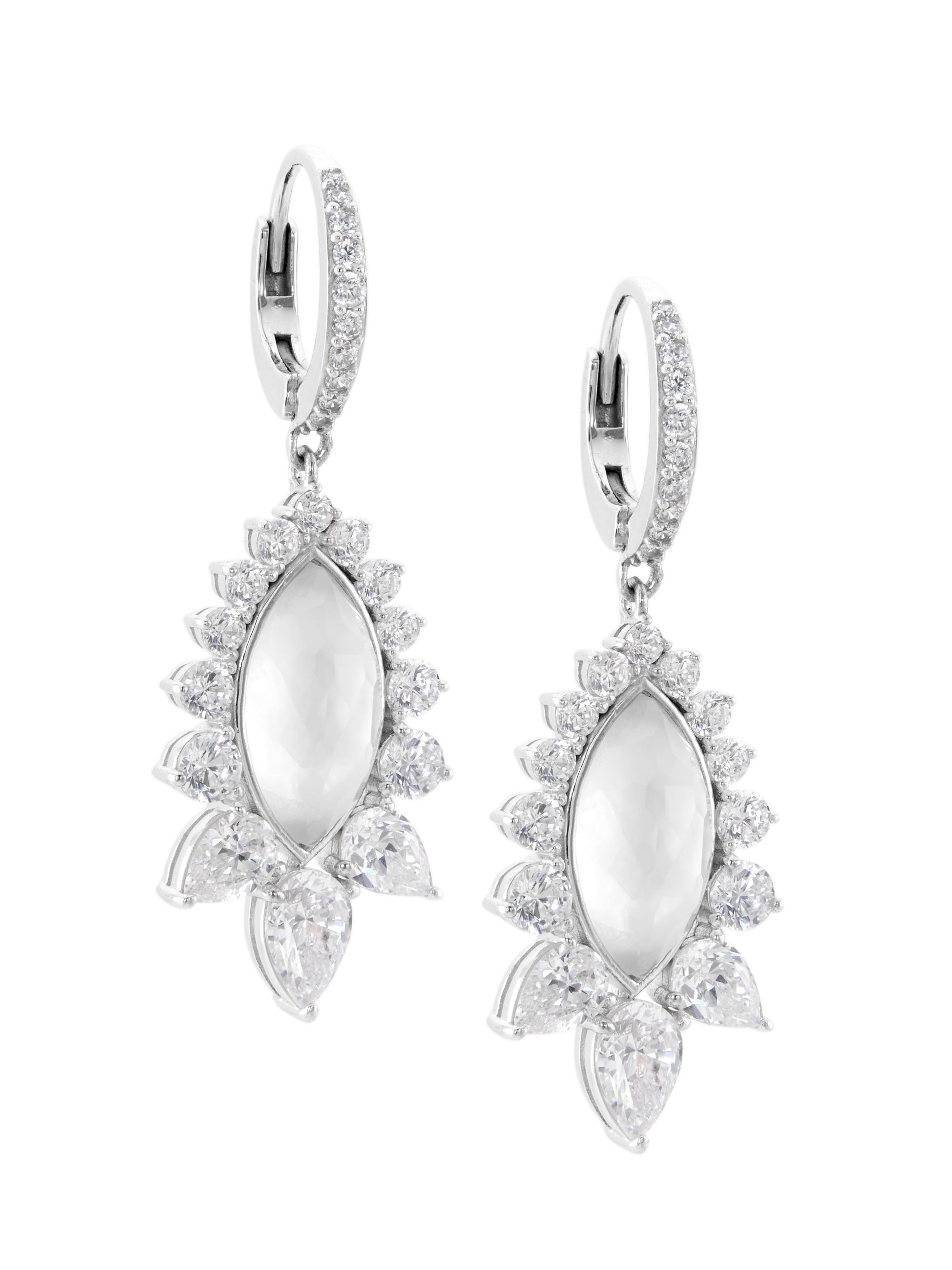 Adriana Orsini Women's Taylor Navet Rhodium-Plated & Cubic Zirconia Drop Earrings - Silver Crystal