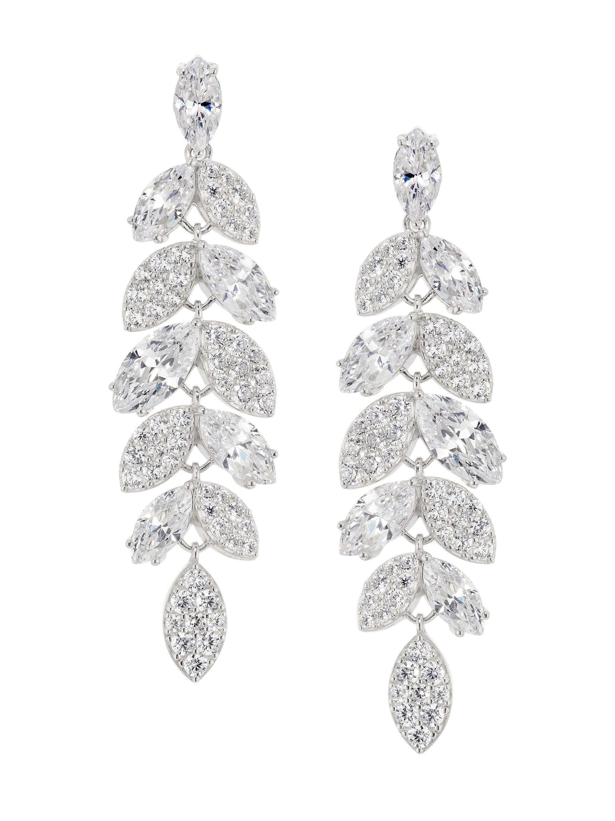 Adriana Orsini Women's Ear Candy Rhodium-Plated & Cubic Zirconia Leaf Drop Earrings - Rhodium