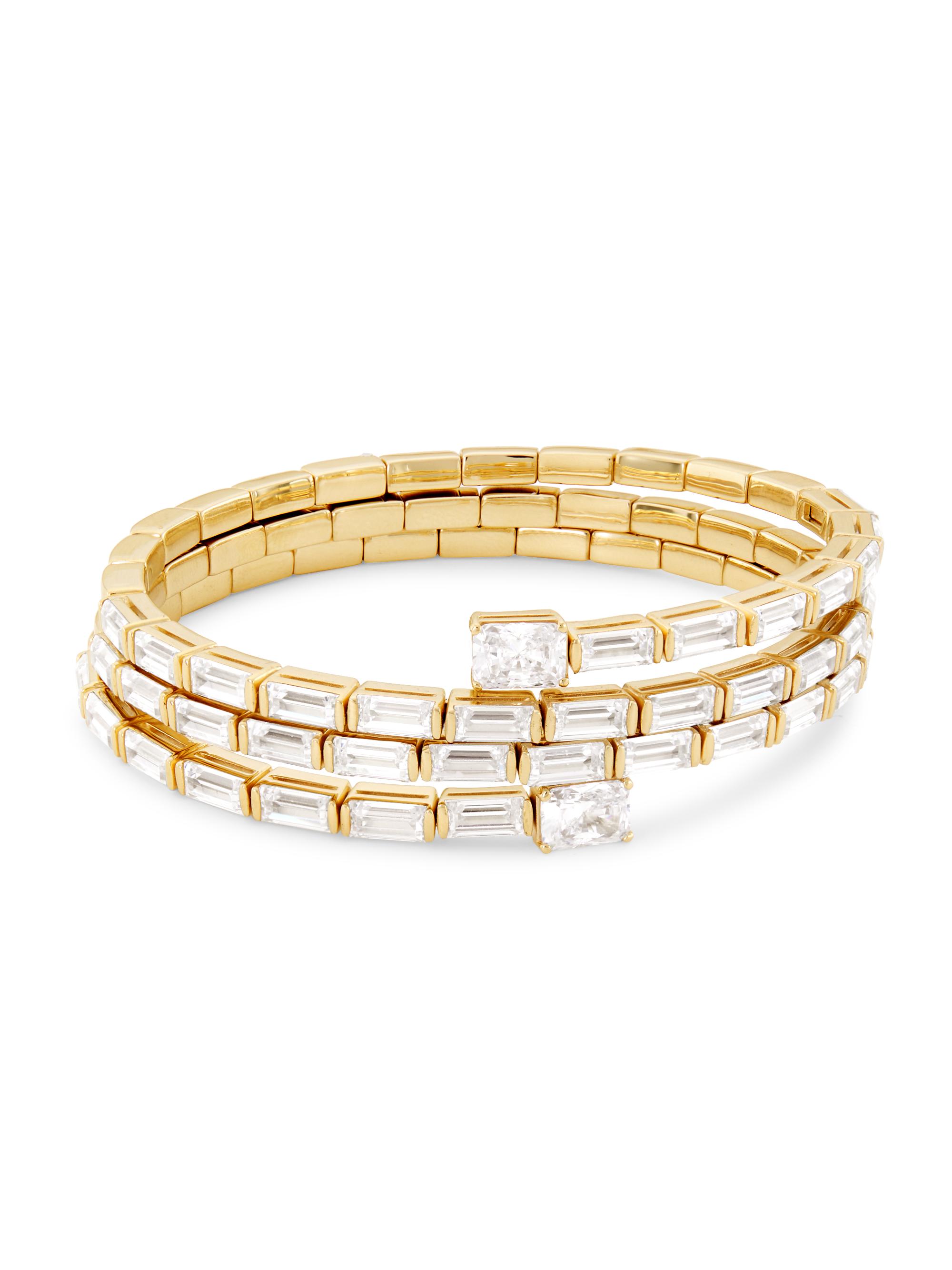 Adriana Orsini Women's Naomi 18K-Gold-Plated & Cubic Zirconia Wrap Bracelet - Gold Crystal