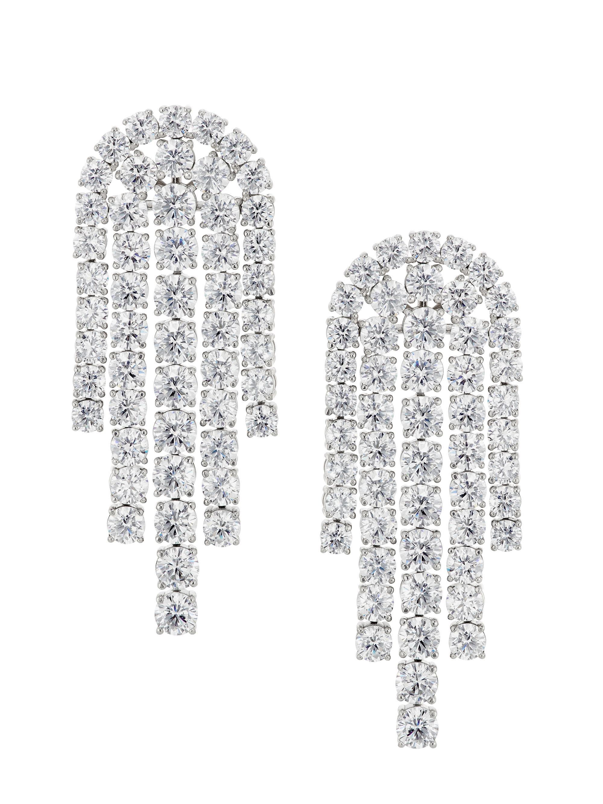 Adriana Orsini Women's Bubbly Rhodium-Plated & Cubic Zirconia Tennis Chandelier Earrings - Rhodium