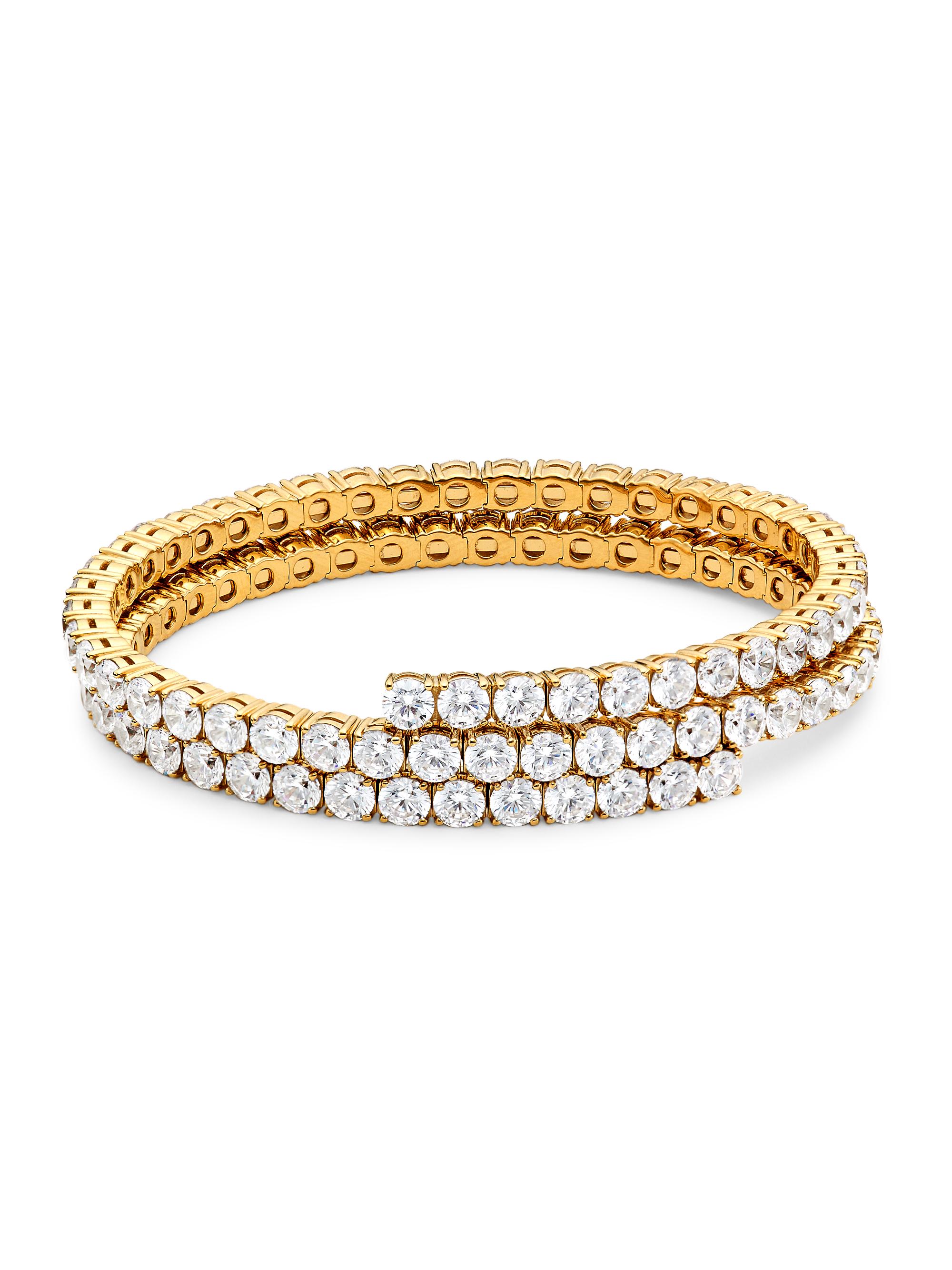 Adriana Orsini Women's Bubbly 18K-Gold-Plated & Cubic Zirconia Wrap Bracelet - Gold Crystal