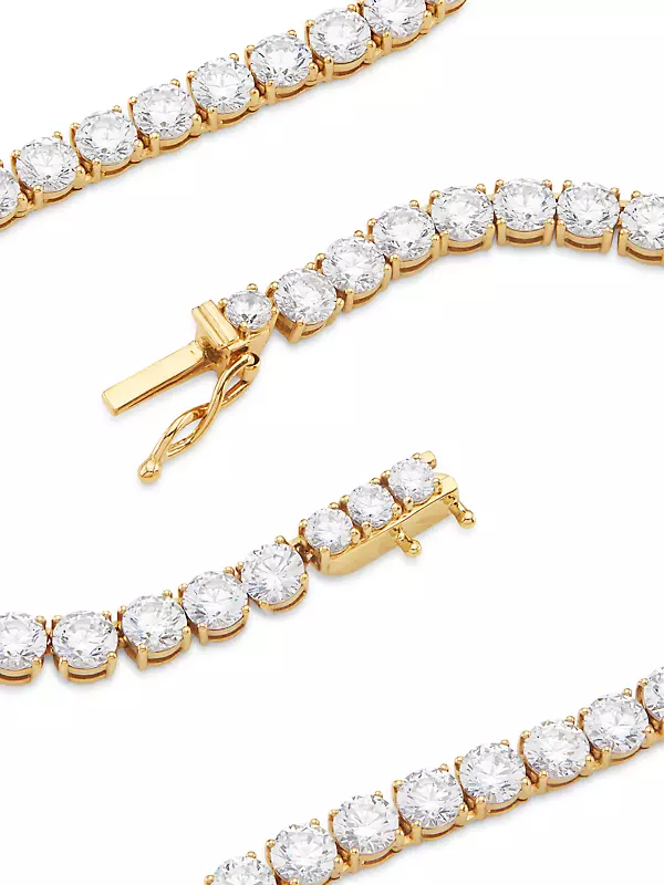 Bubbly 18K-Gold-Plated & Cubic Zirconia Long Tennis Necklace