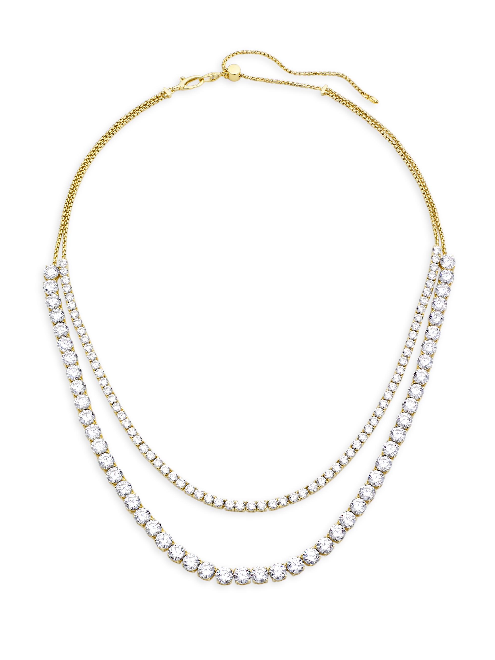 Adriana Orsini Women's Bubbly 18K Gold-Plated & Cubic Zirconia Double-Layered Necklace - Gold