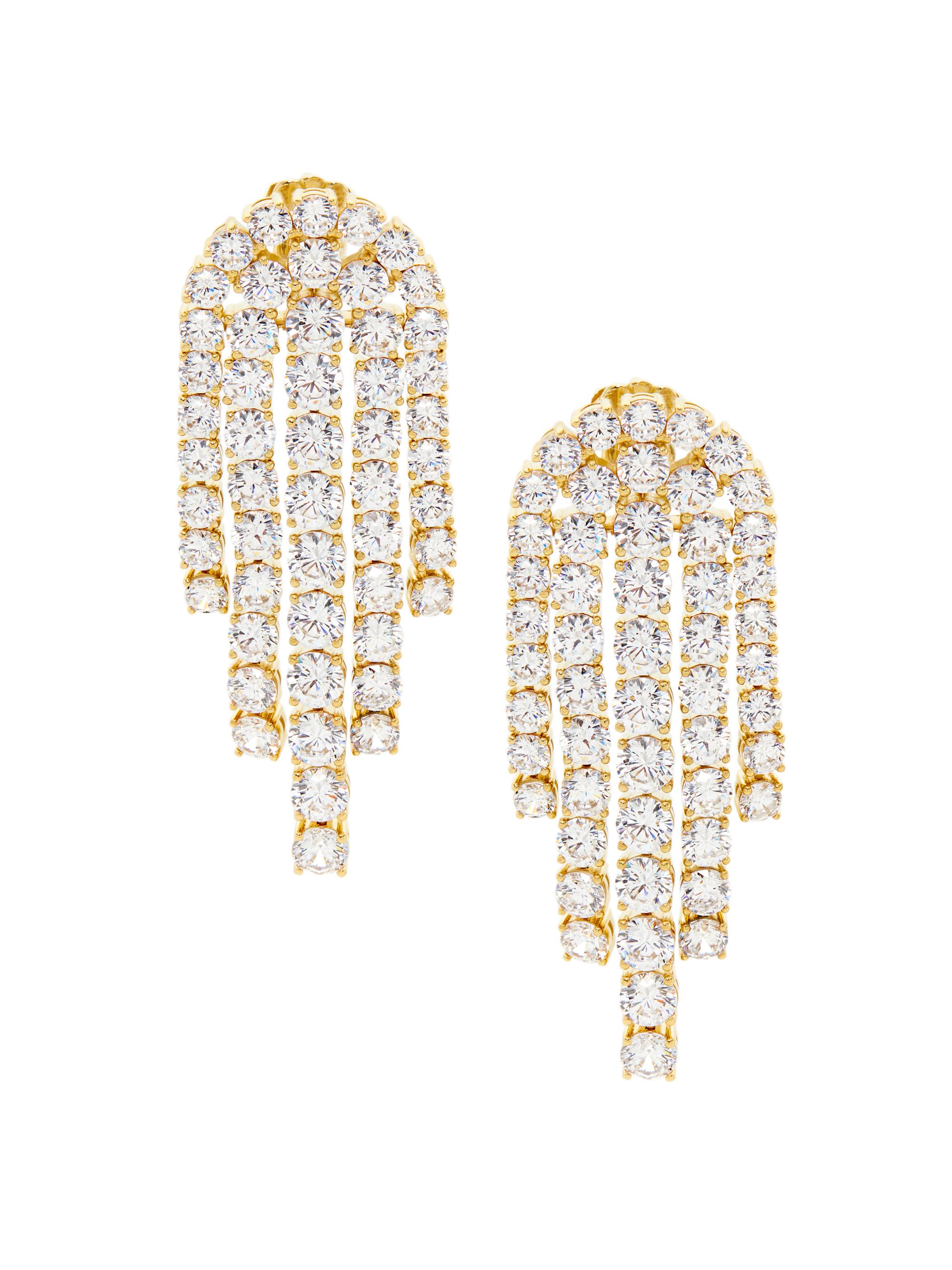 Adriana Orsini Women's Bubbly 18K-Gold-Plated & Cubic Zirconia Tennis Chandelier Earrings - Gold Crystal