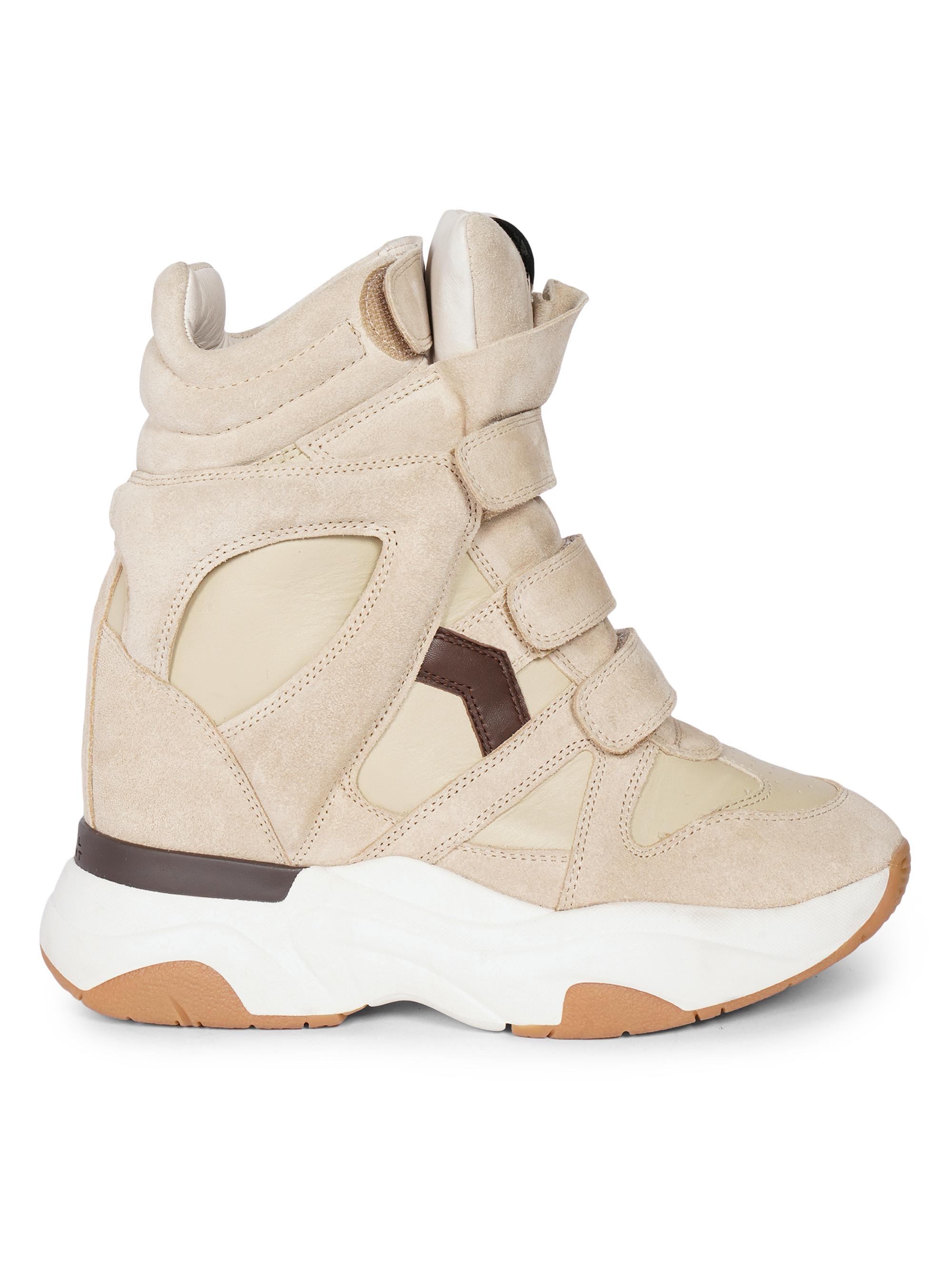 Isabel Marant Women's Balskee Leather High-Top Sneakers - Ecru Chocolate