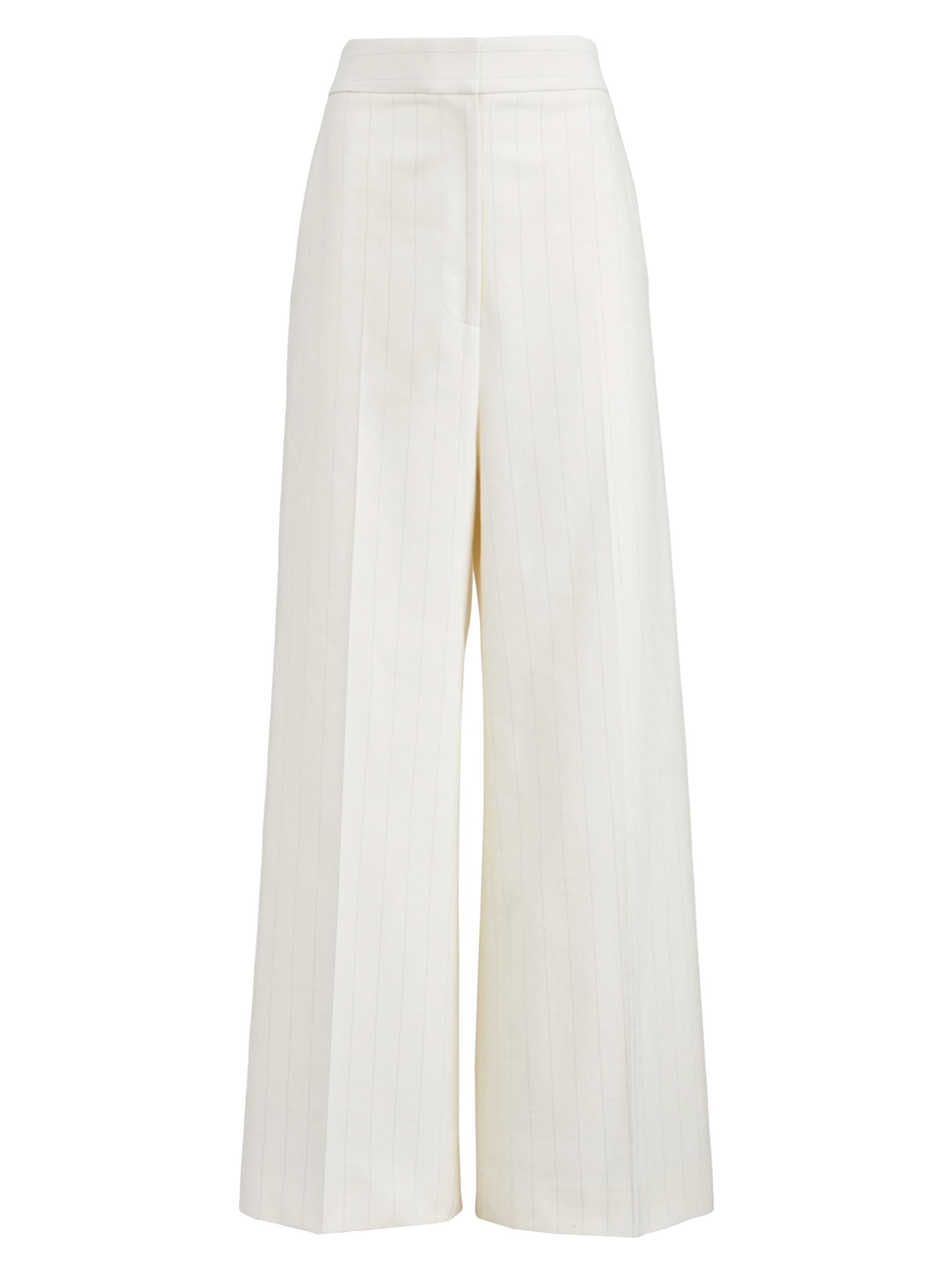 Khaite Women's Banton Wide-Leg Cotton-Blend Pants - Cream Black