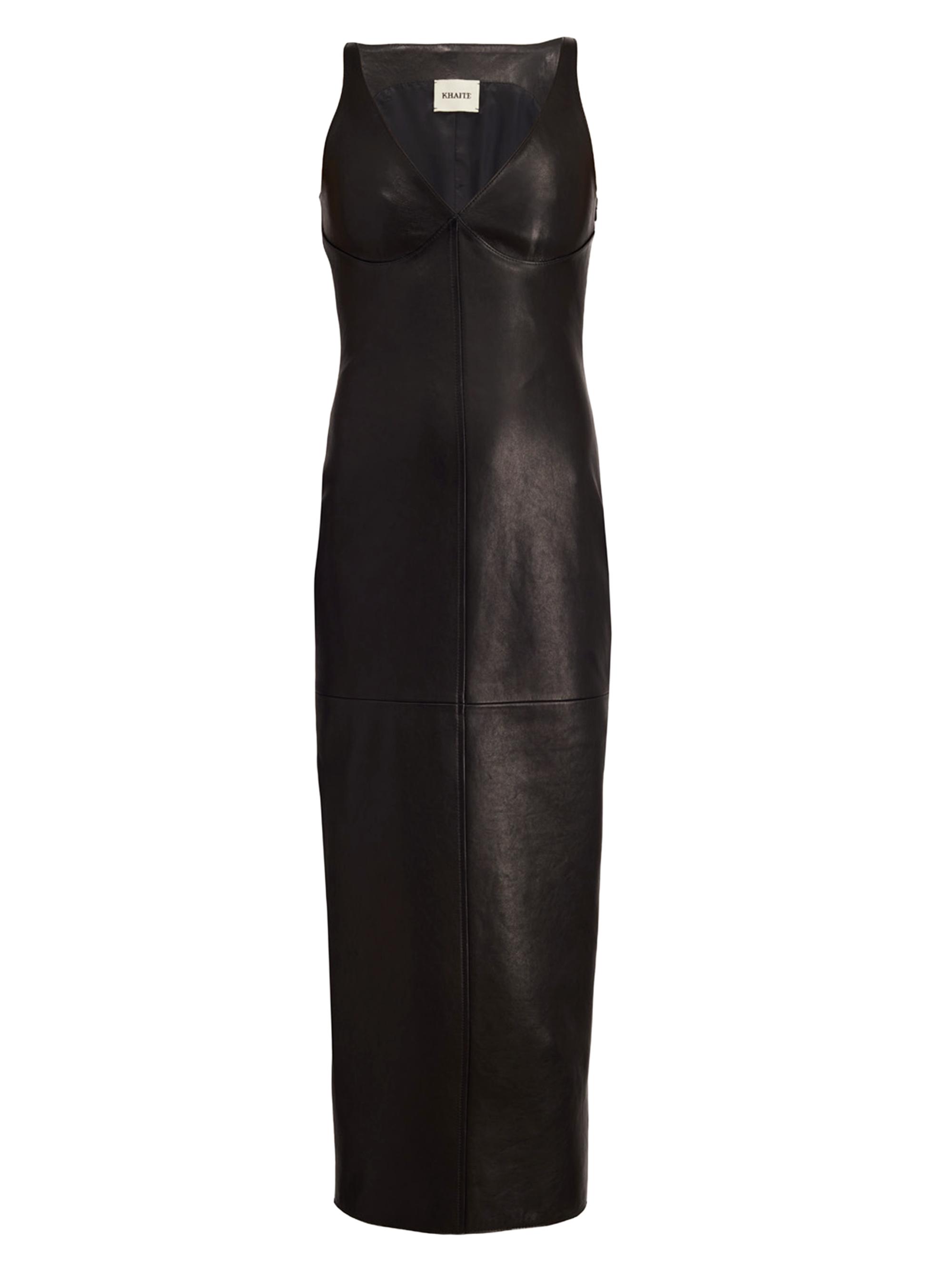 Khaite Ditka Sleeveless Leather Midi-Dress | Saks Fifth Avenue