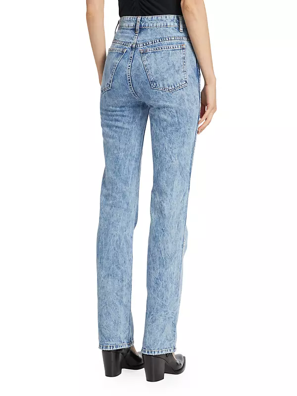 Shop Khaite Danielle Mid-Rise Straight-Leg Jeans